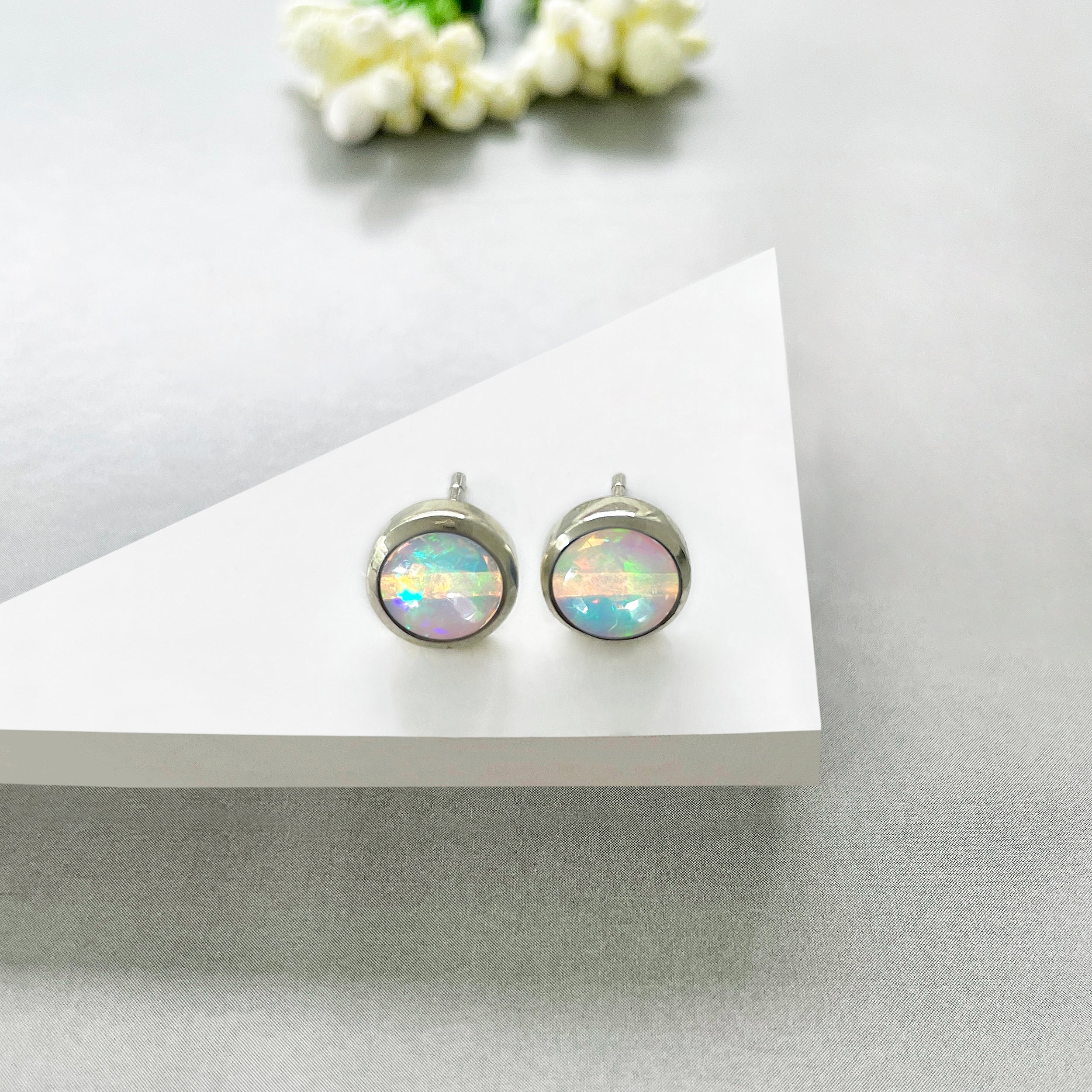 Opal Stud Earring-(OPL-SE-724.)