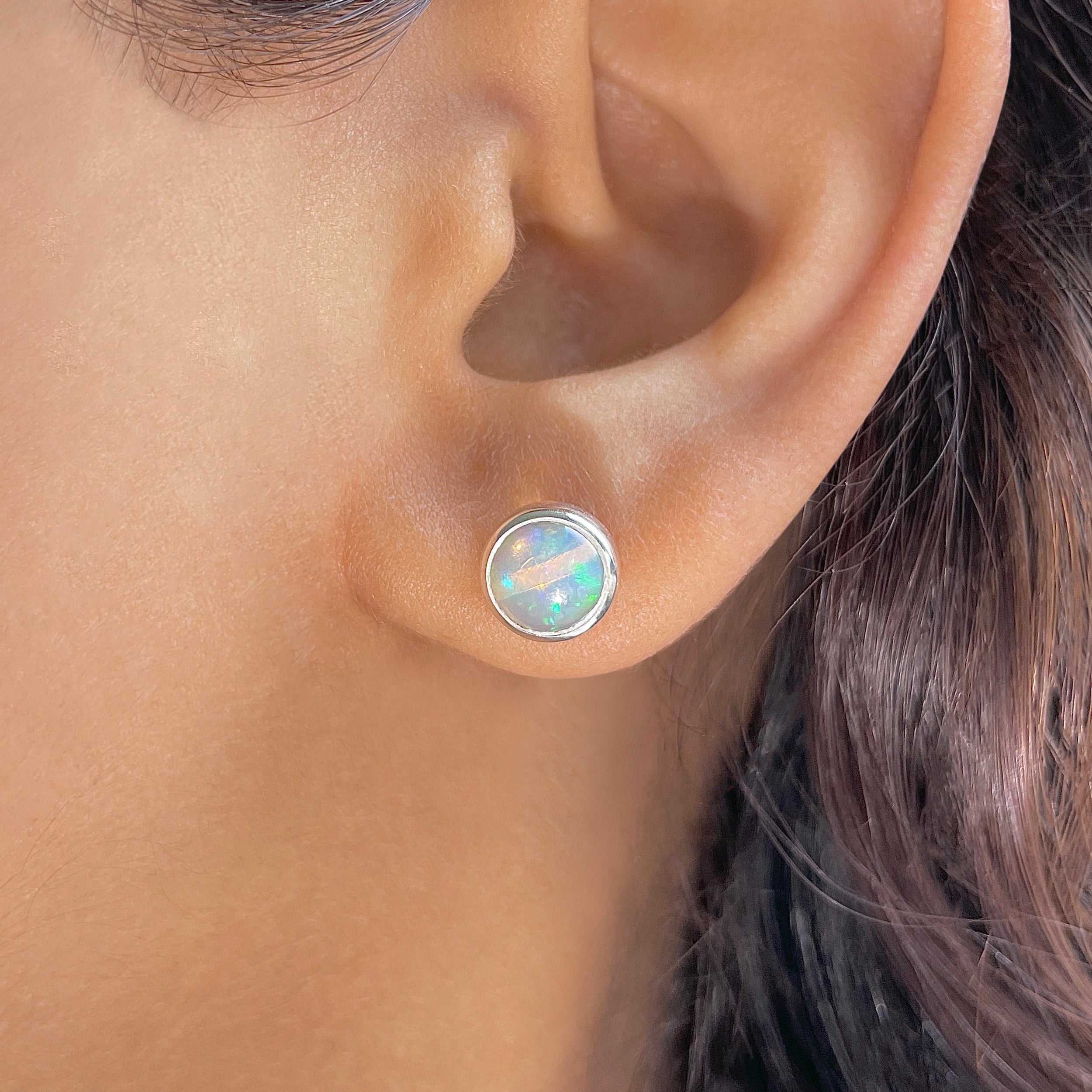 Opal Stud Earring-(OPL-SE-724.)