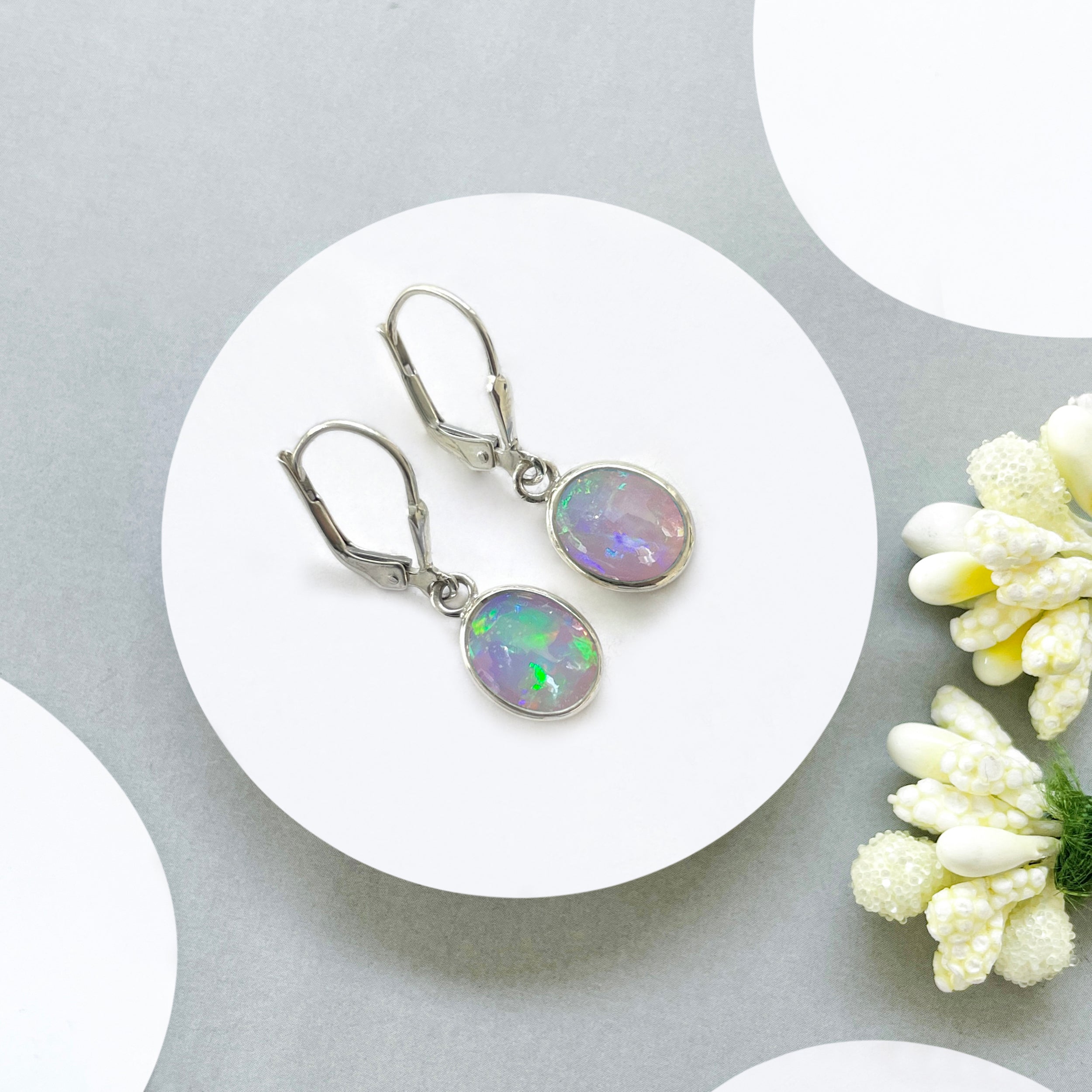 Opal Leverback Earring-(OPL-SE-829.)