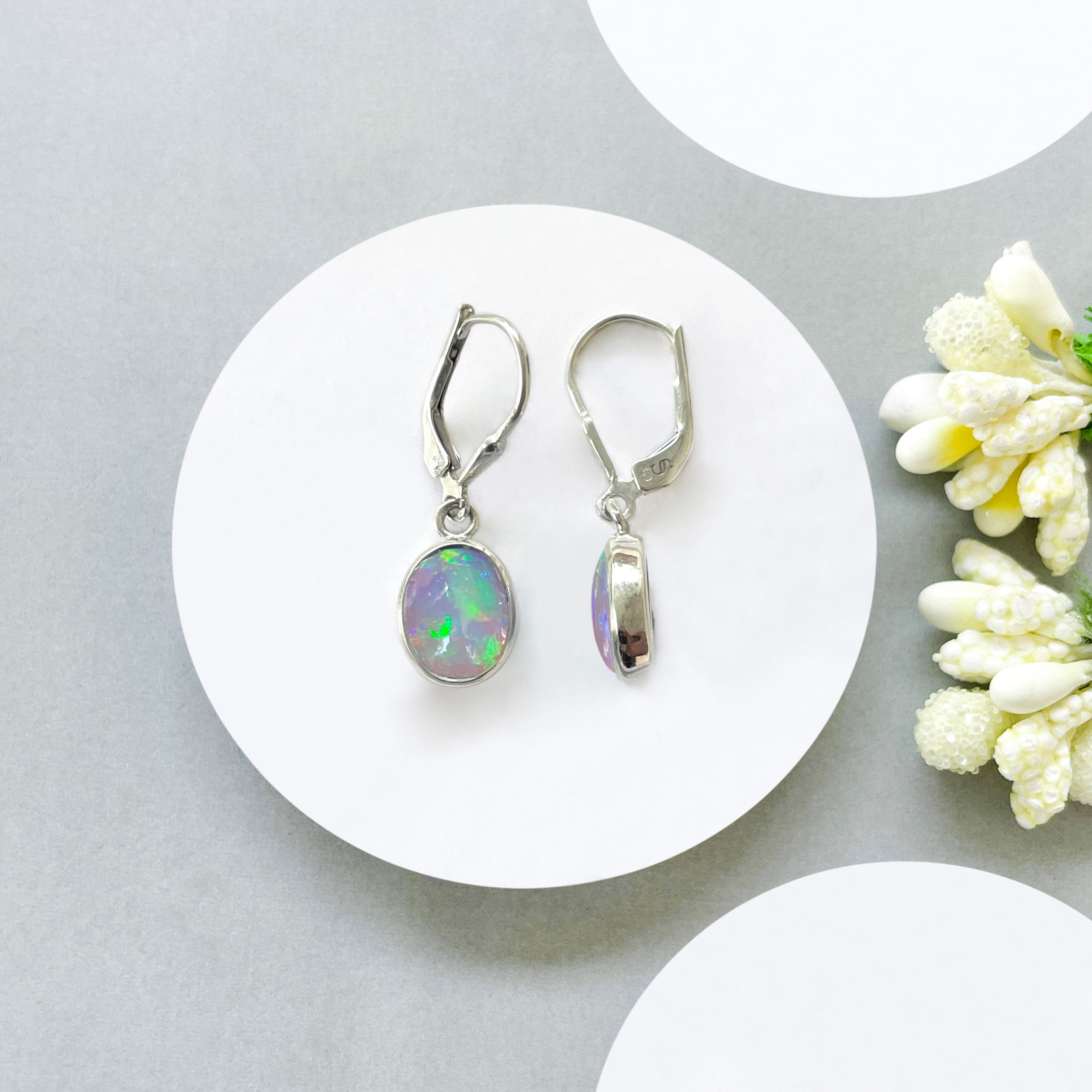 Opal Leverback Earring-(OPL-SE-829.)