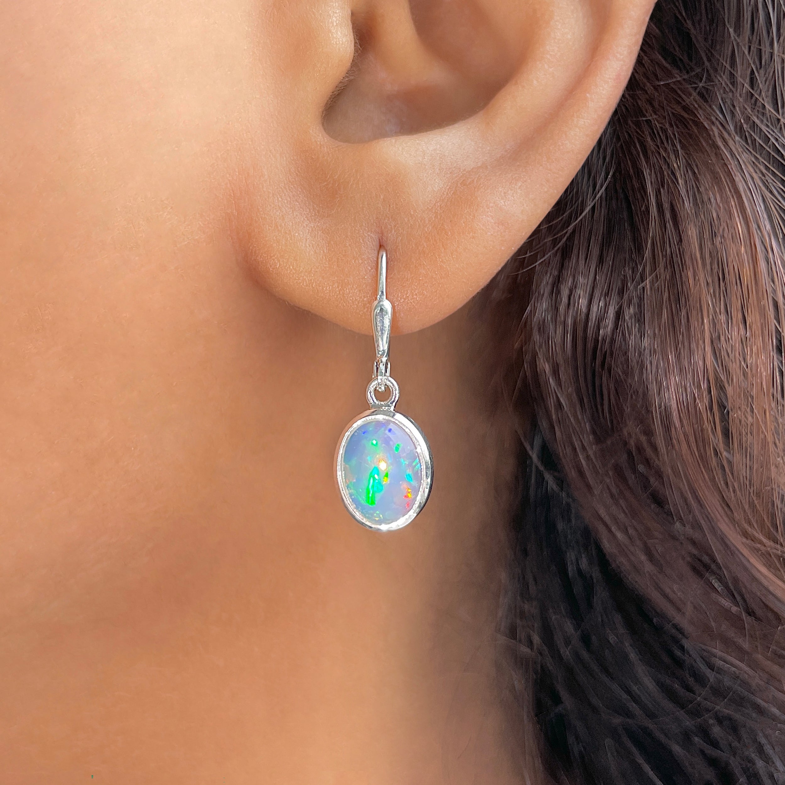 Opal Leverback Earring-(OPL-SE-829.)