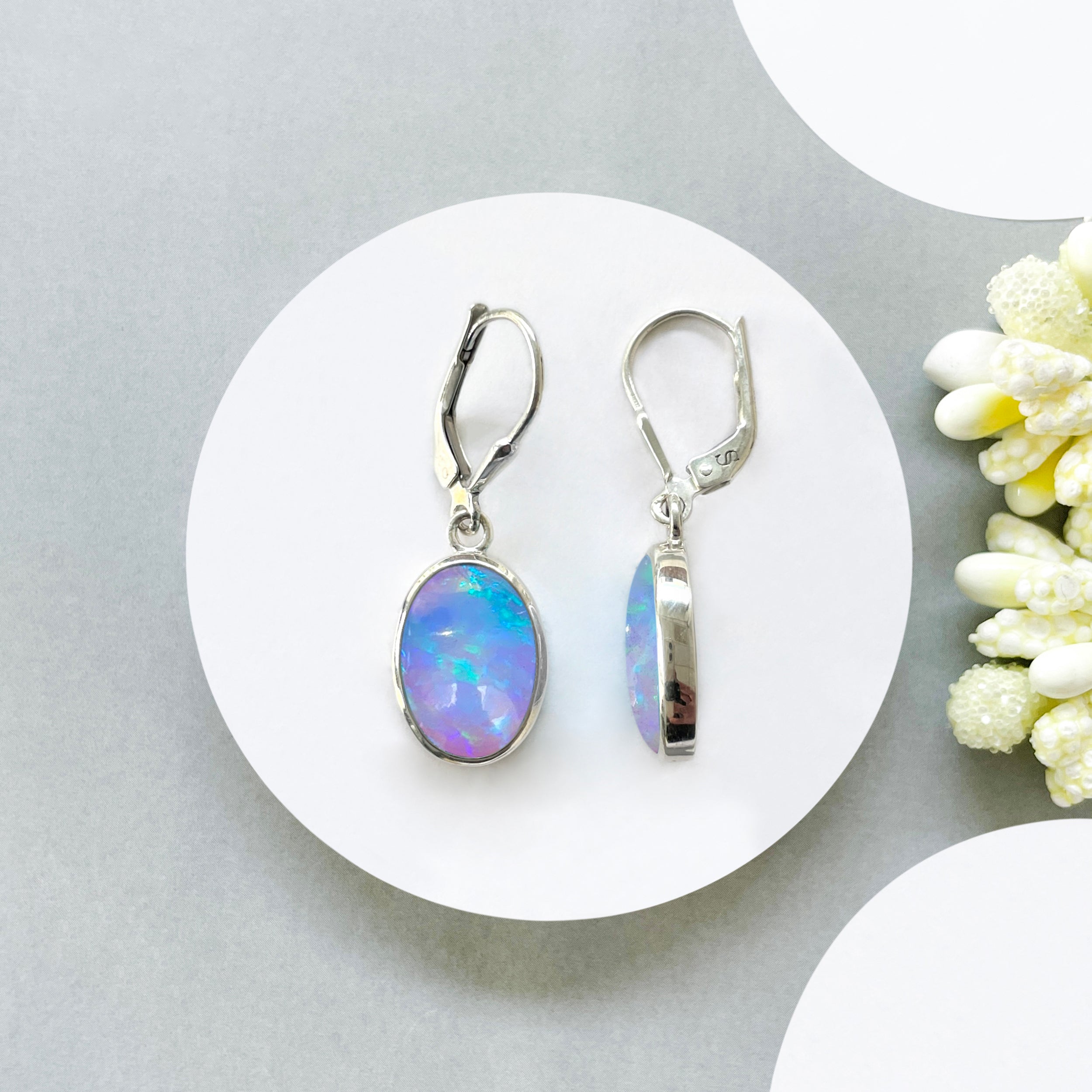 Opal Leverback Earrings-(OPL-SE-830.)