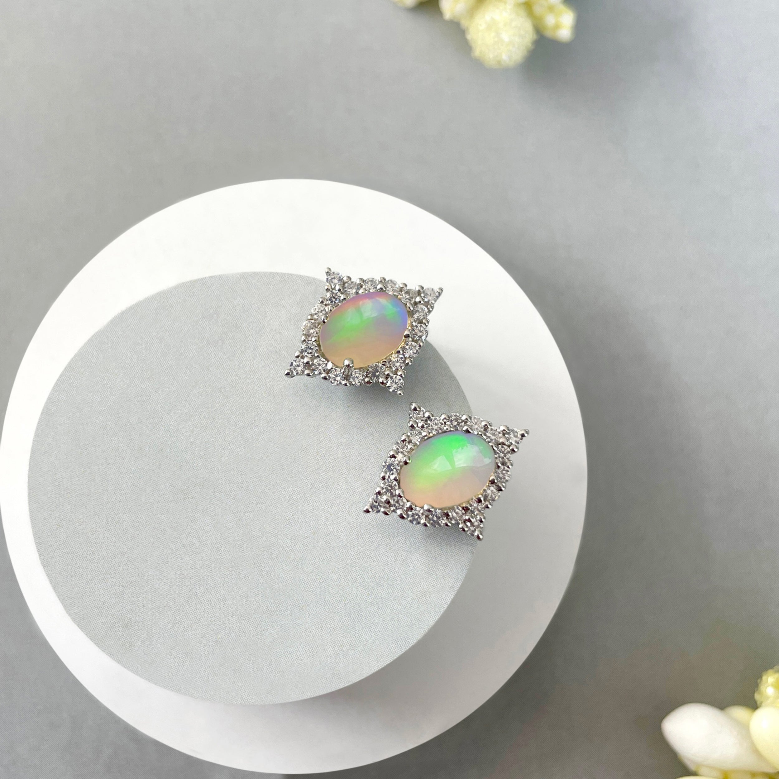 Opal Stud Earring-(OPL-SE-849.)