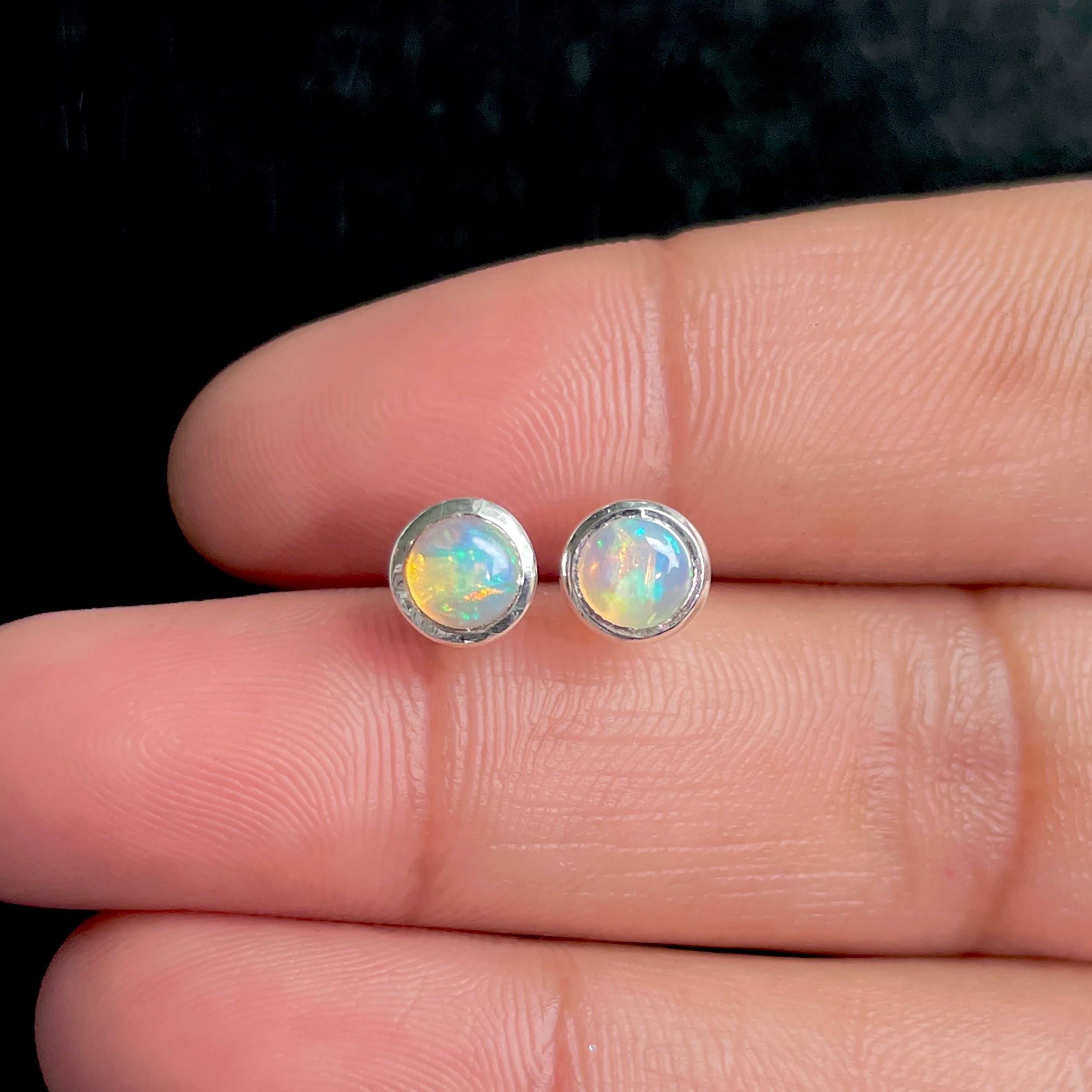 Opal Stud Earrings-(OPL-SE-993.)