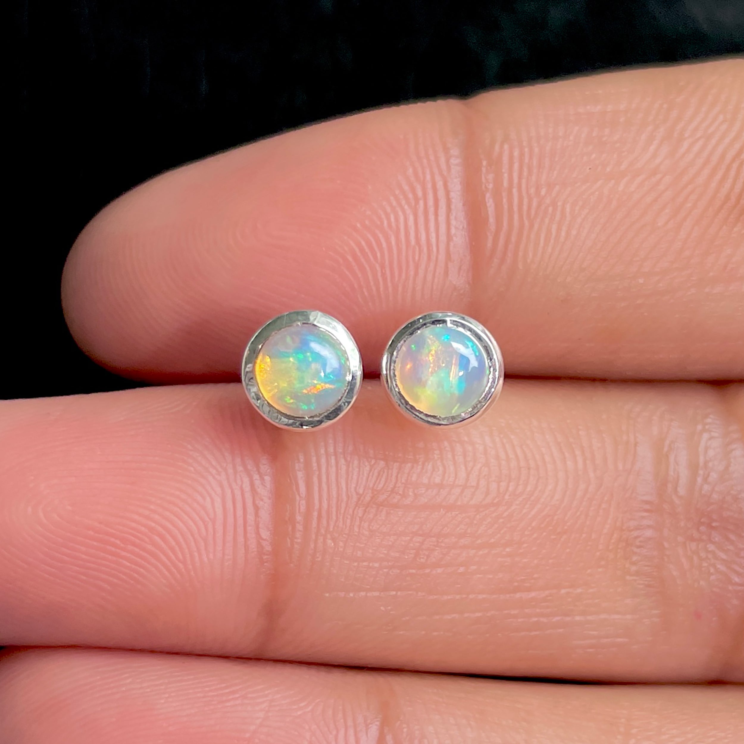 Opal Stud Earrings-(OPL-SE-993.)