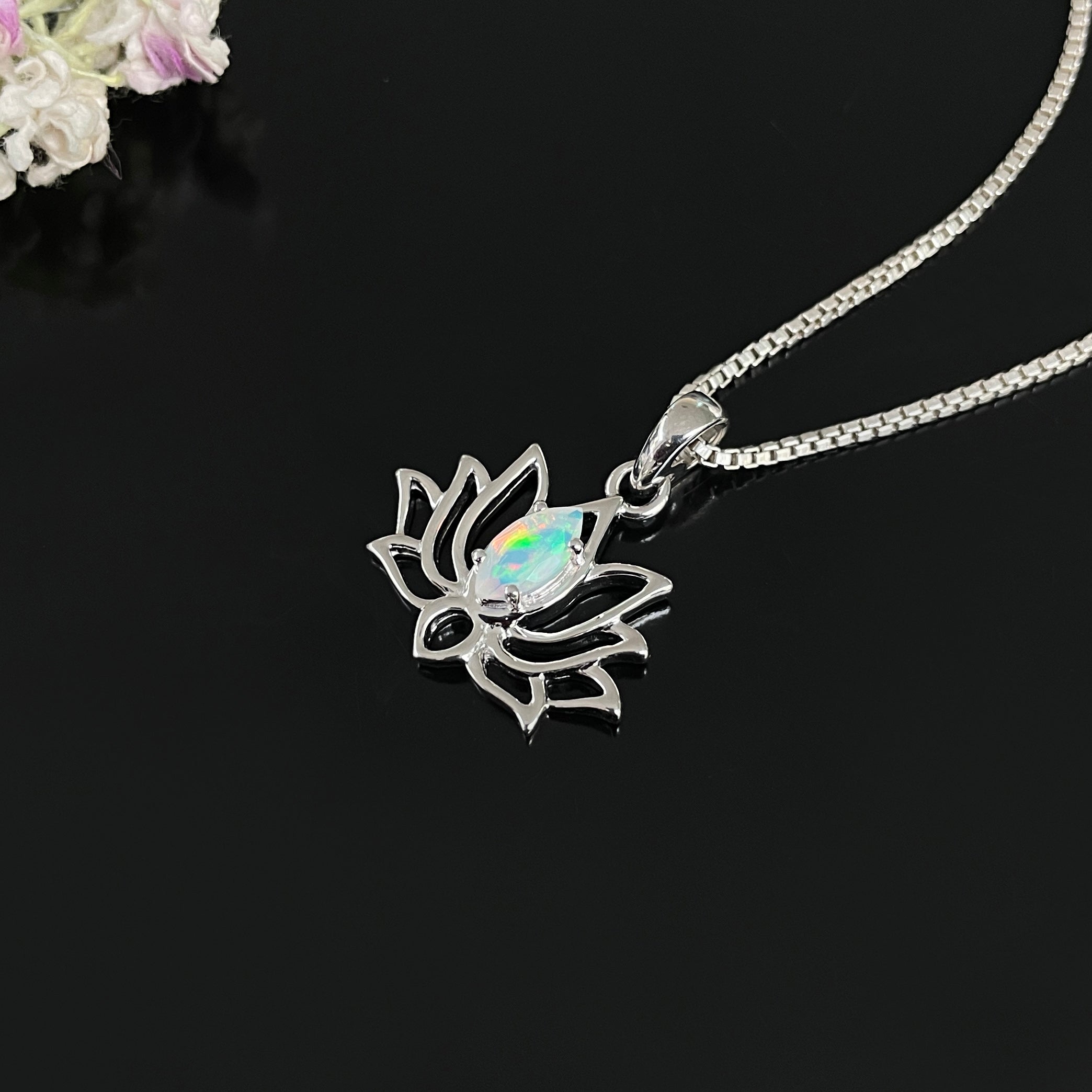 Opal Lotus Pendant-(OPL-SN-166.)