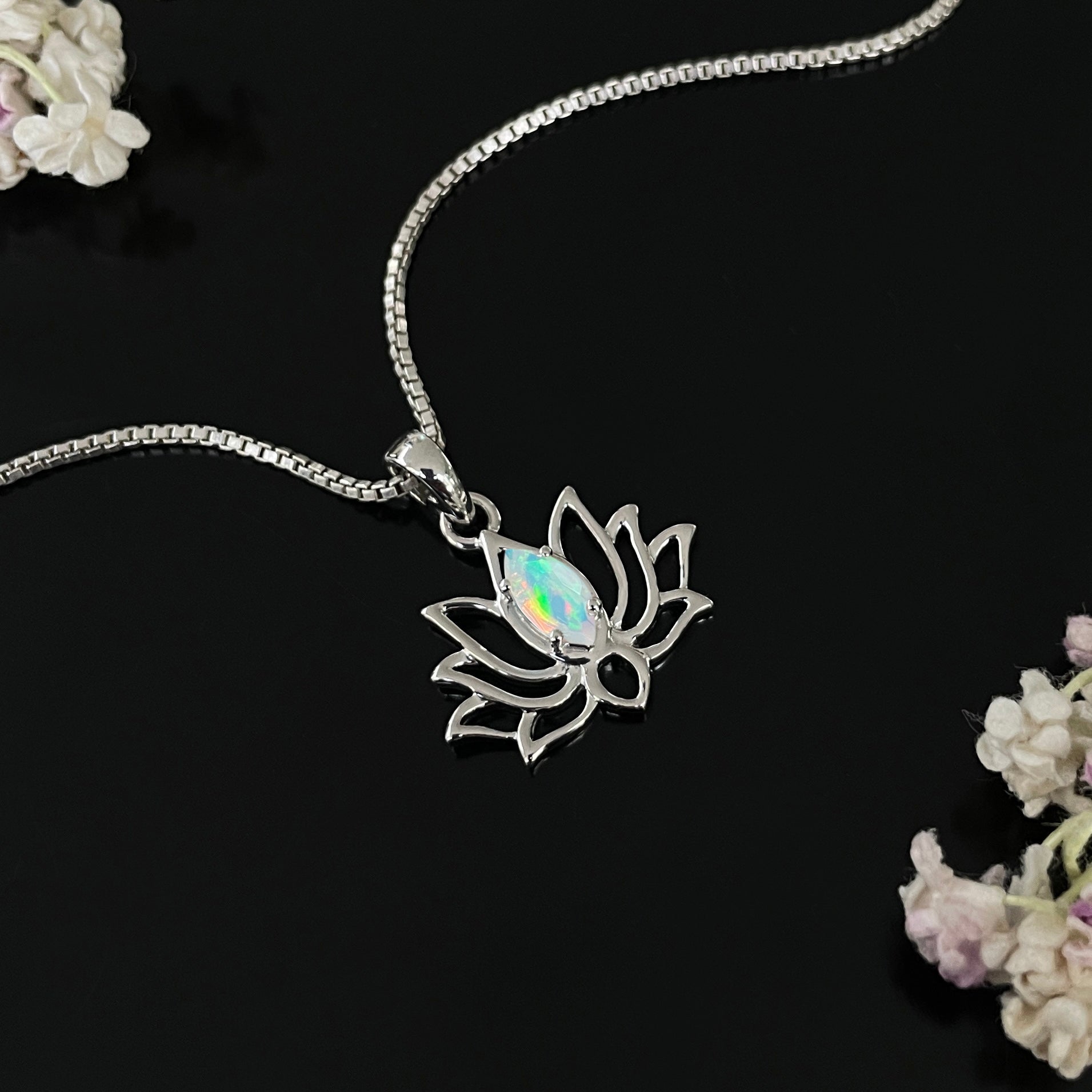 Opal Lotus Pendant-(OPL-SN-166.)