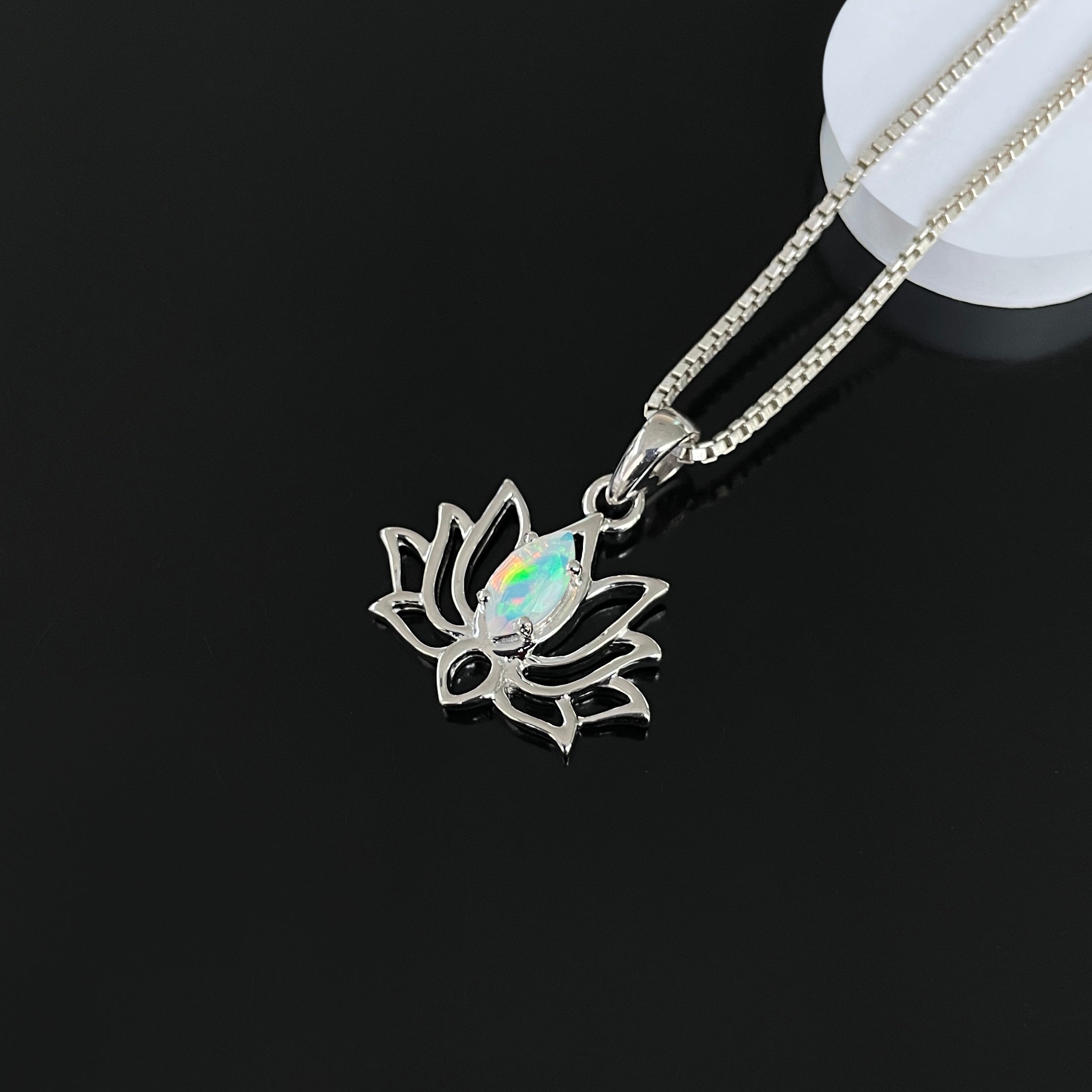 Opal Lotus Pendant-(OPL-SN-166.)