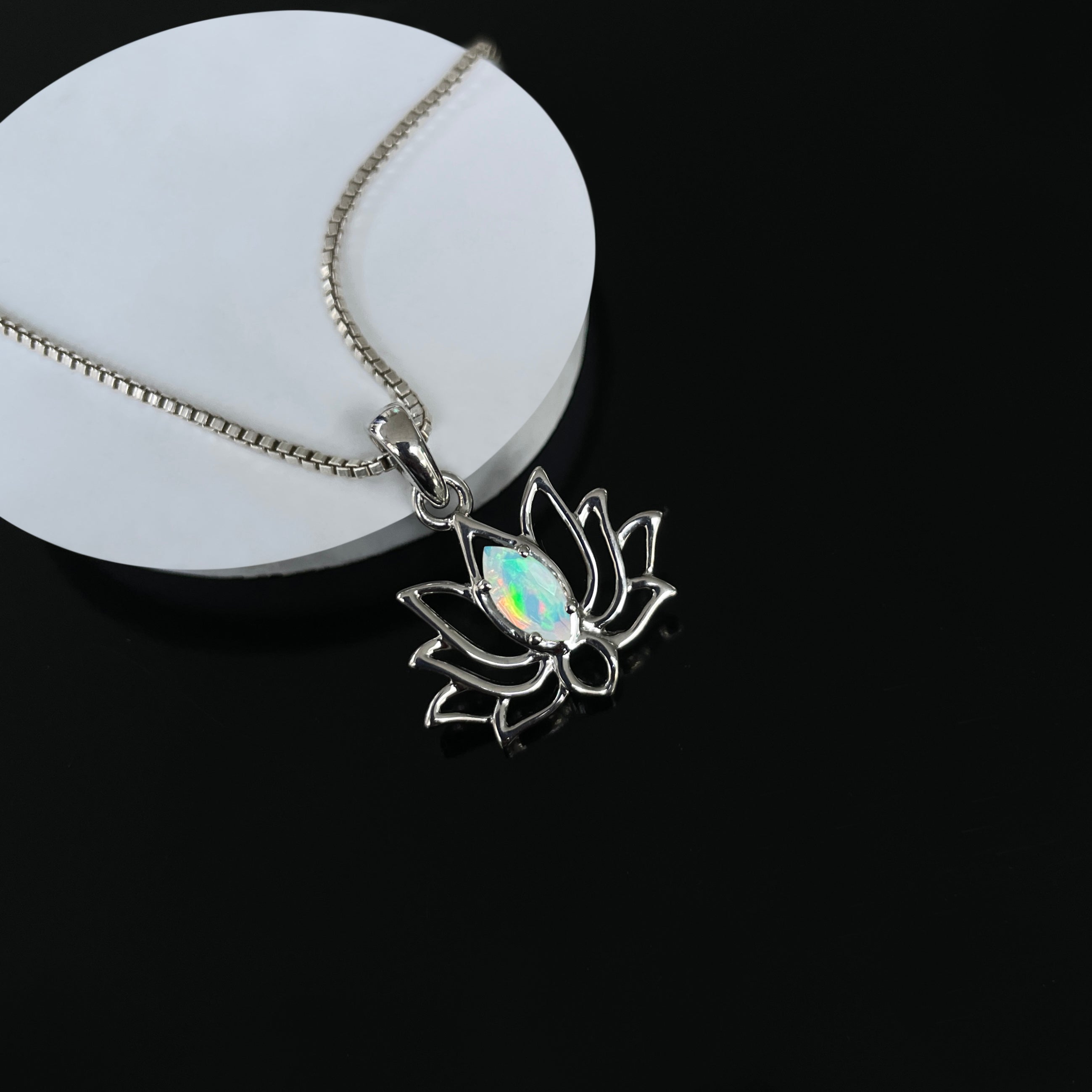 Opal Lotus Pendant-(OPL-SN-166.)