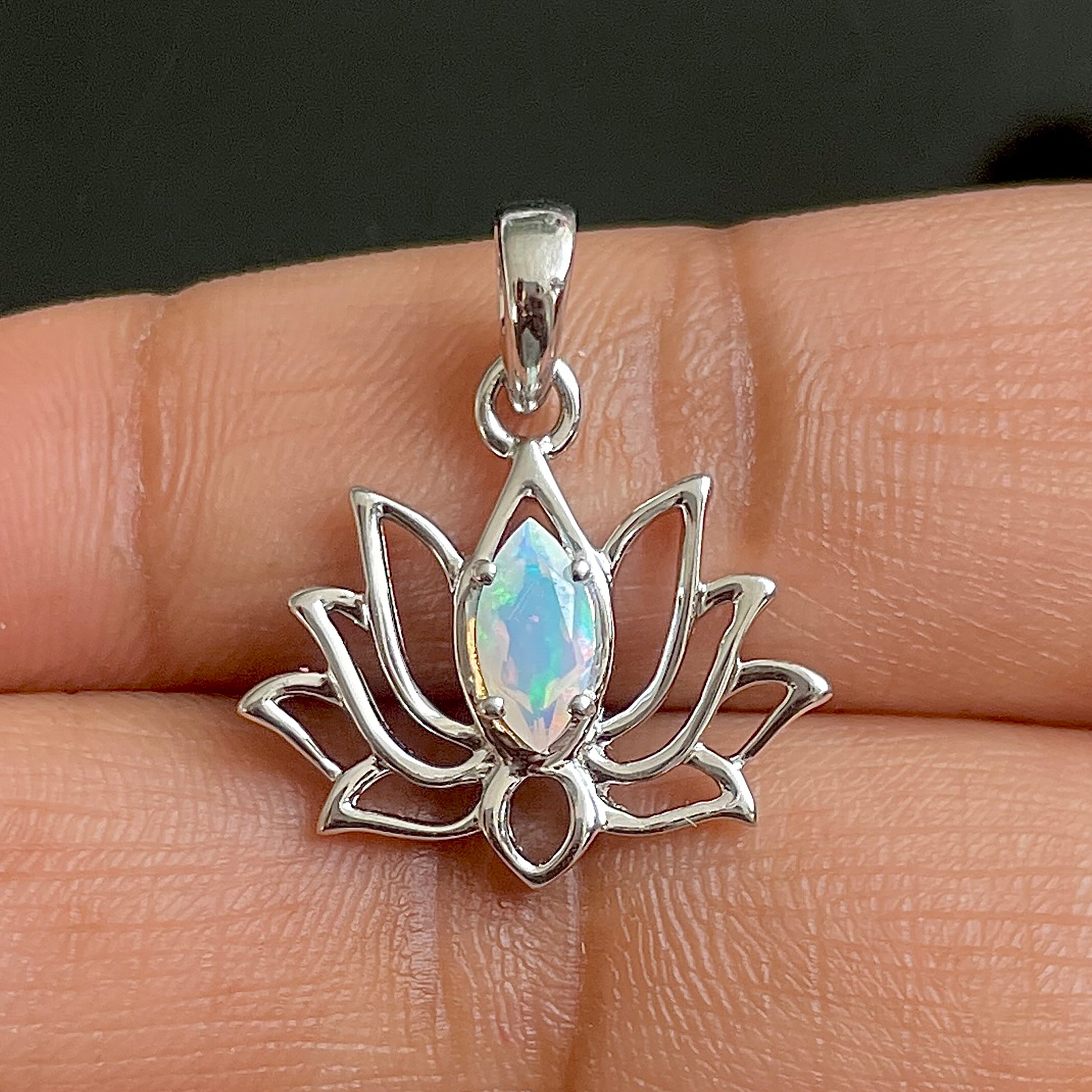 Opal Lotus Pendant-(OPL-SN-166.)