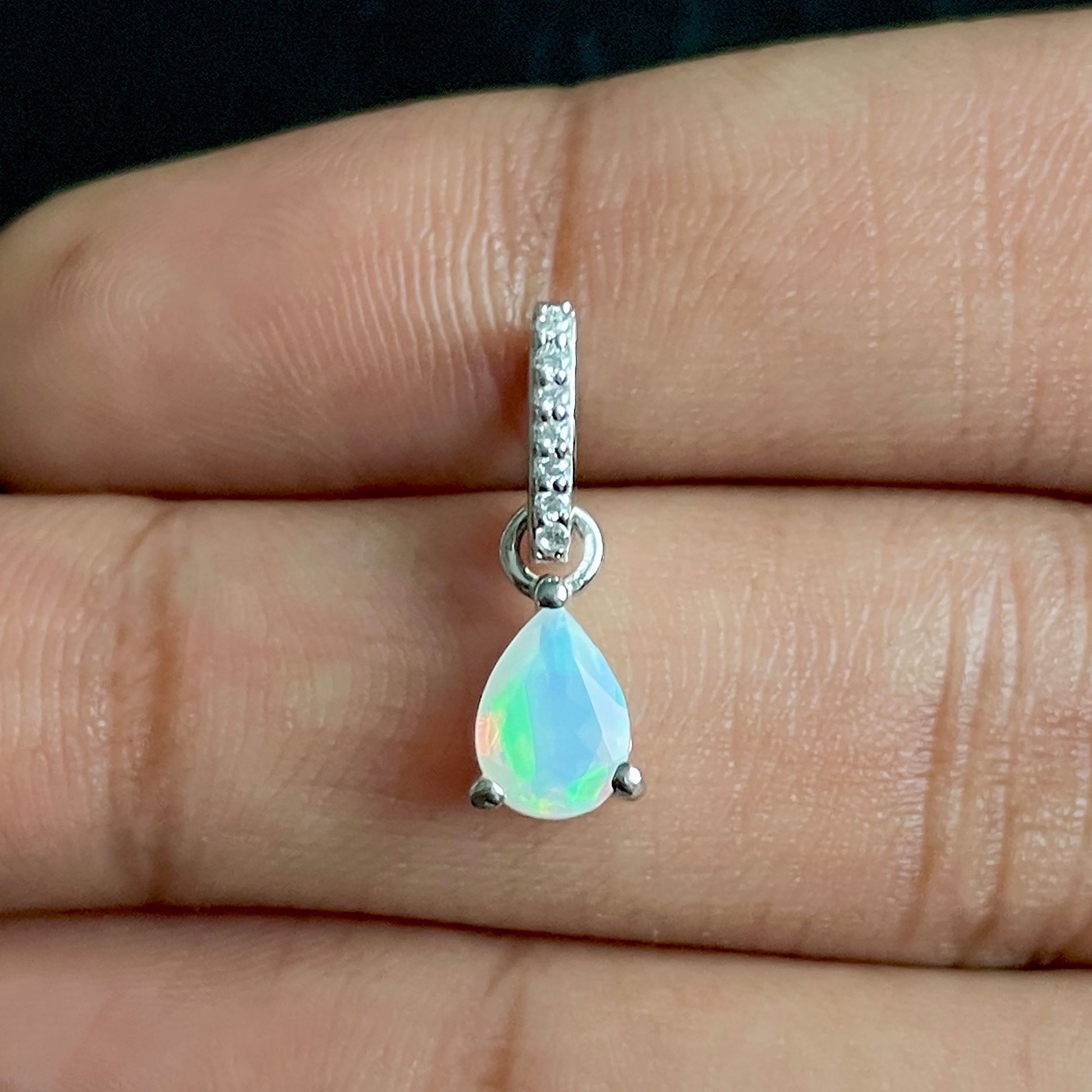 Opal & White Topaz Pendant-(OPL-SP-1165.)