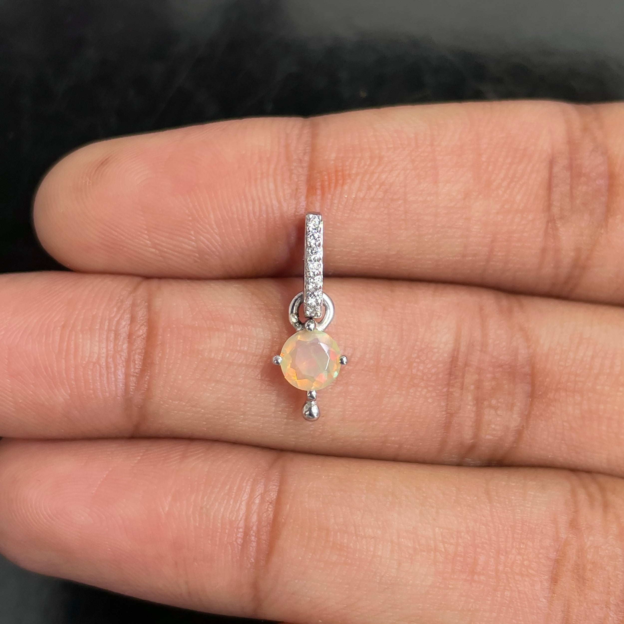 Opal & White Topaz Pendant-(OPL-SP-399.)