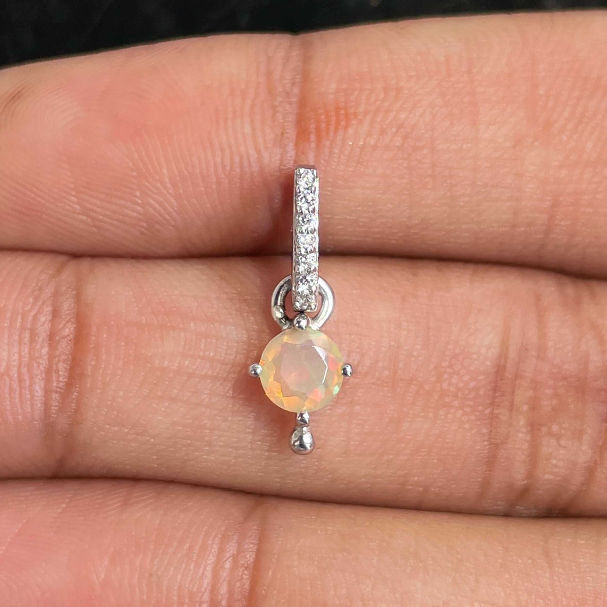 Opal & White Topaz Pendant-(OPL-SP-399.)