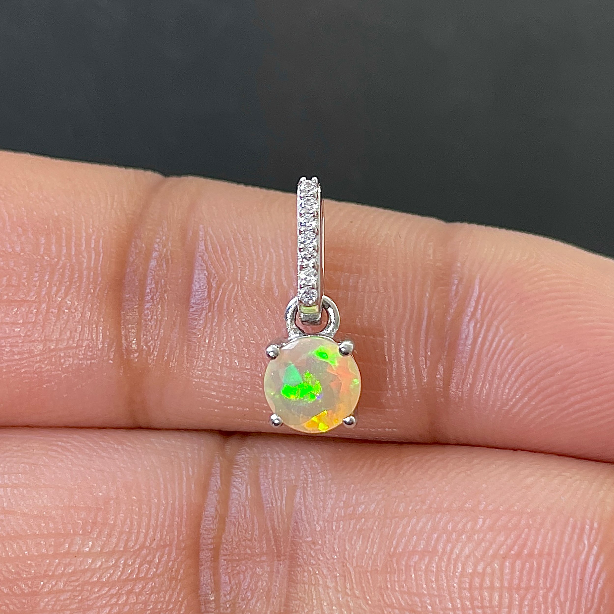 Opal & White Topaz Pendant-(OPL-SP-549)