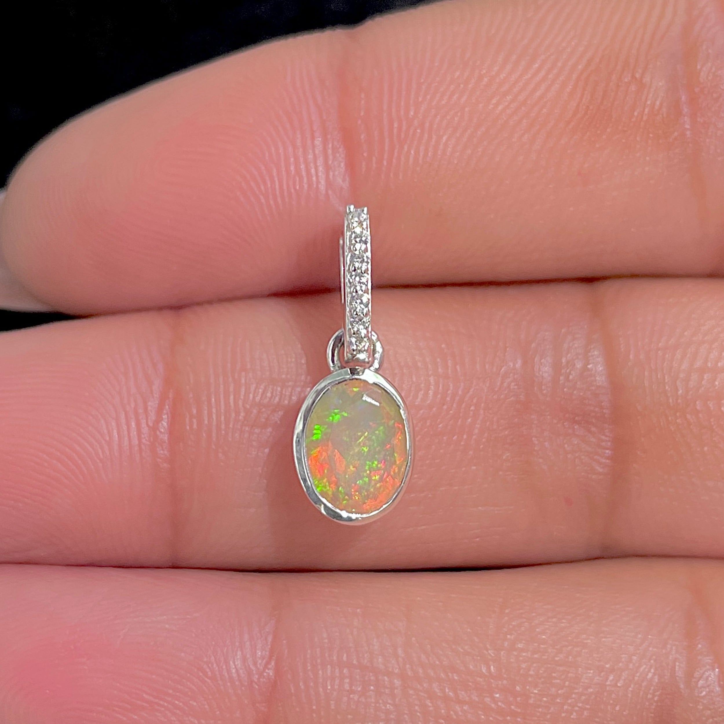 Opal & White Topaz Pendant-(OPL-SP-792.)