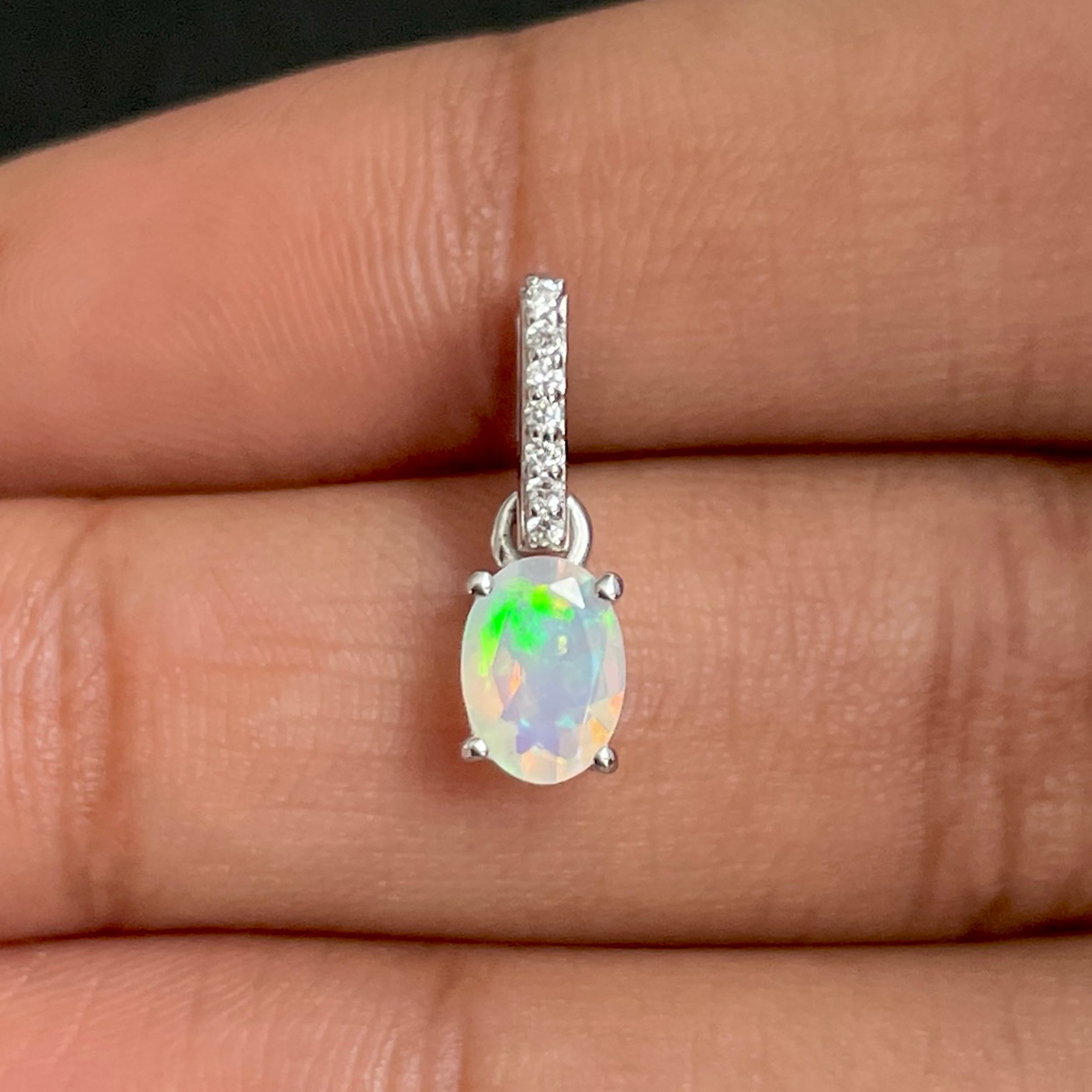 Opal & White Topaz Pendant-(OPL-SP-915.)