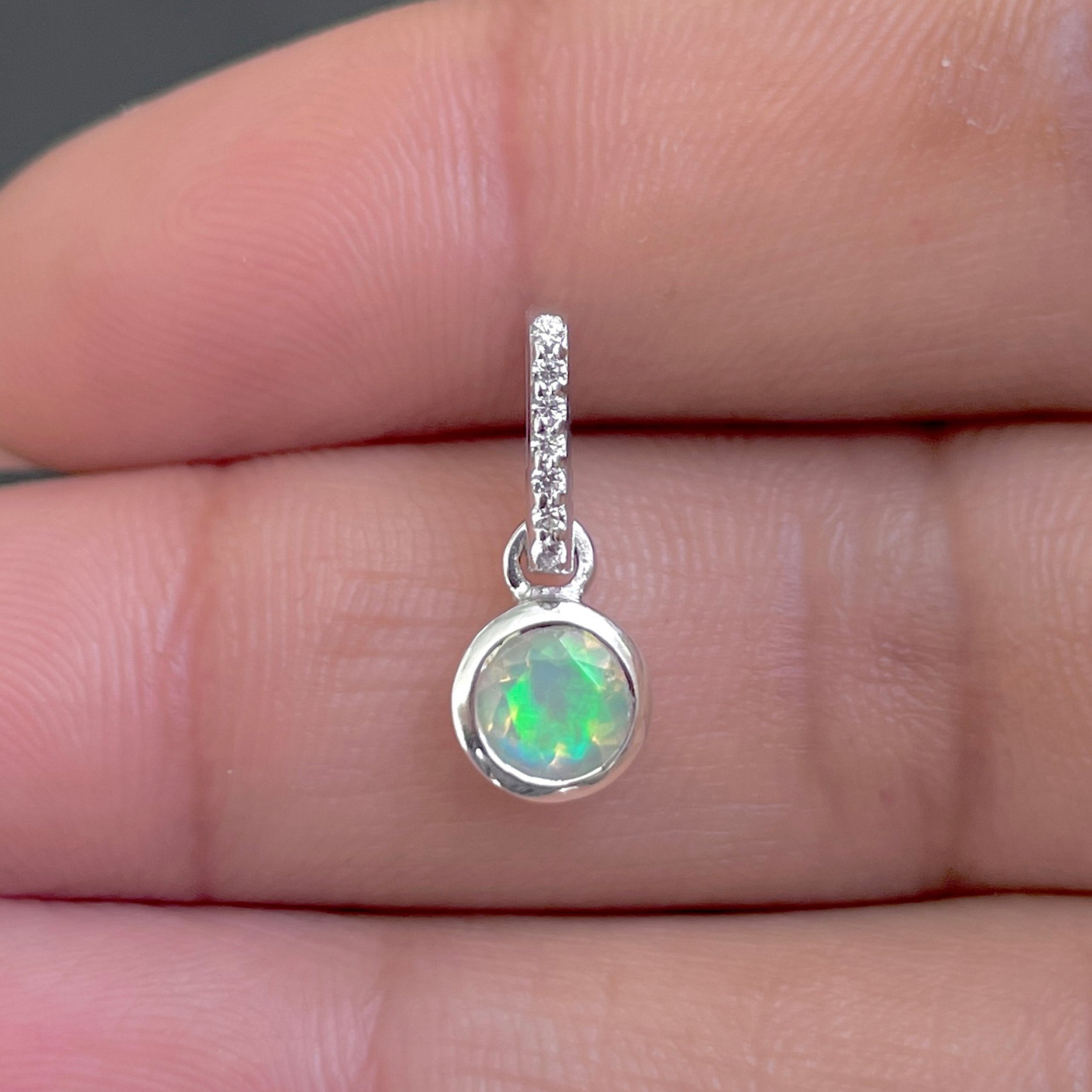 Opal & White Topaz Pendant-(OPL-SP-957.)