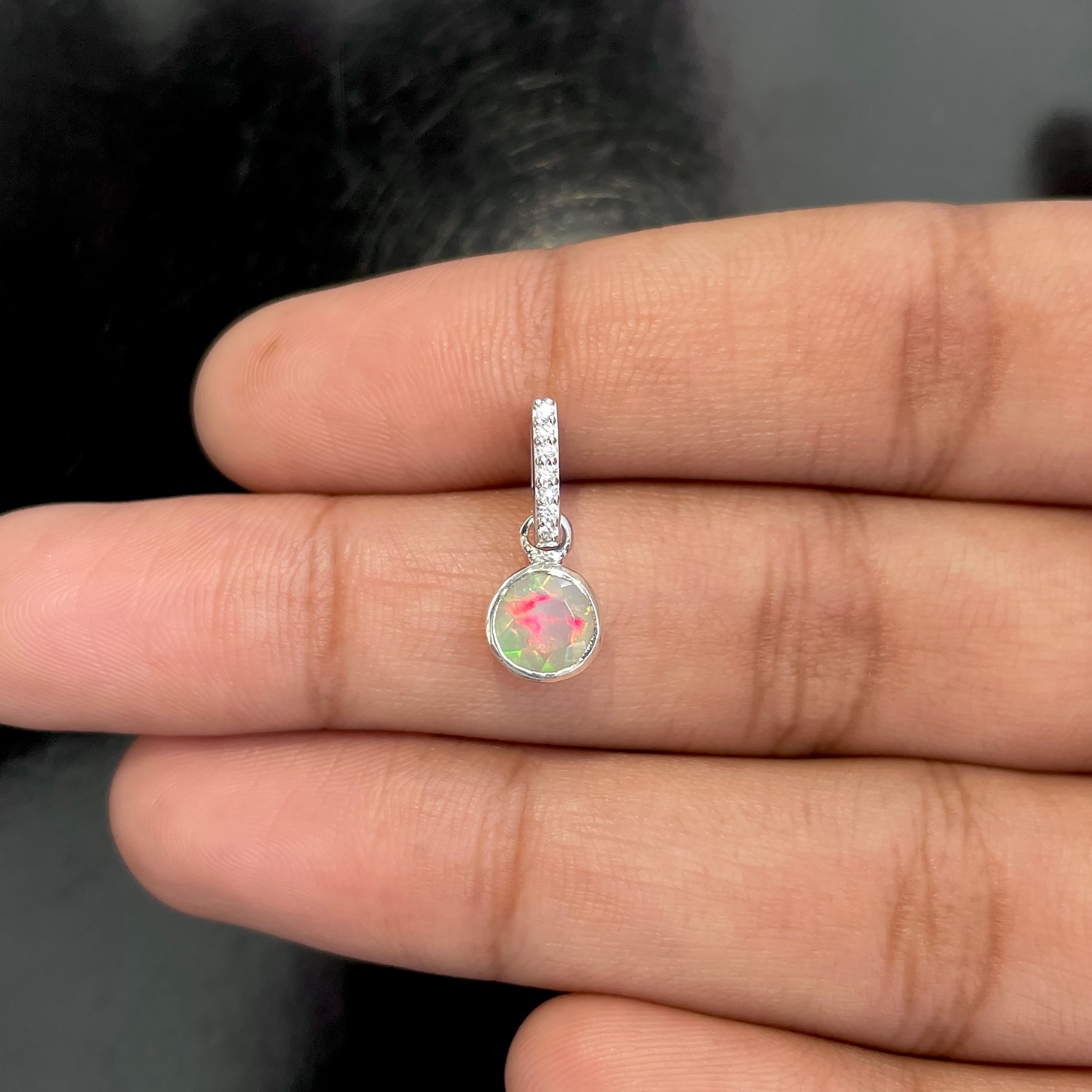 Opal & White Topaz Pendant-(OPL-SP-958.)