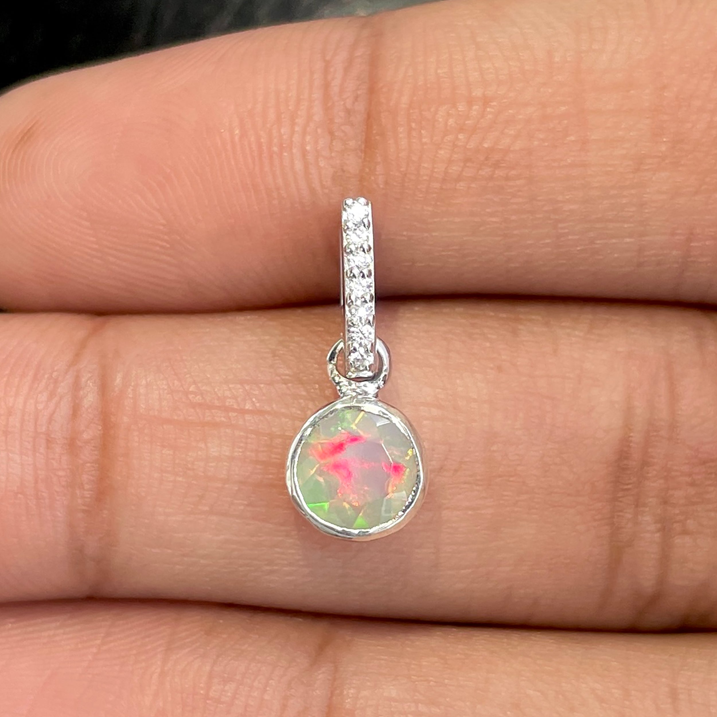Opal & White Topaz Pendant-(OPL-SP-958.)