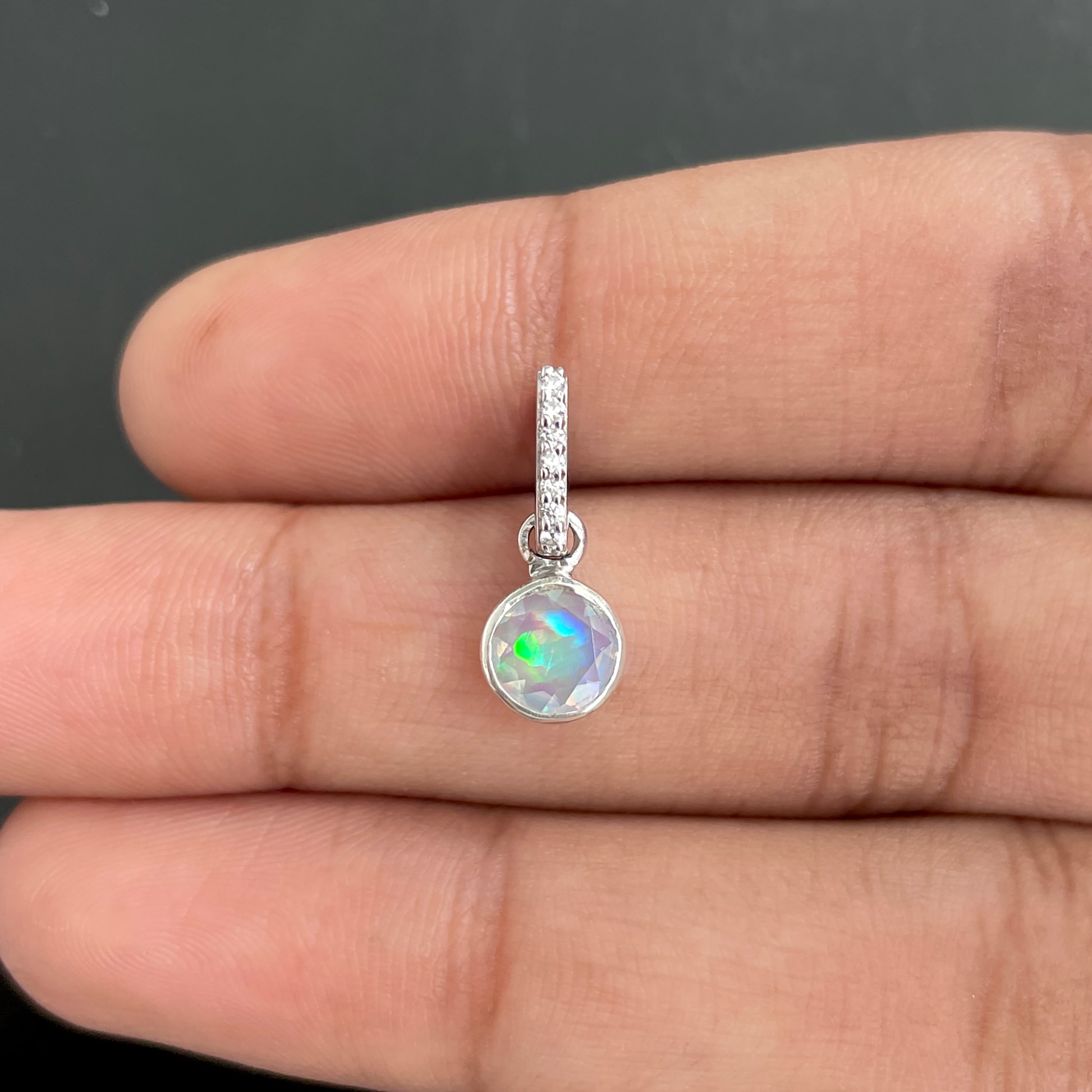 Opal & White Topaz Pendant-(OPL-SP-958.)