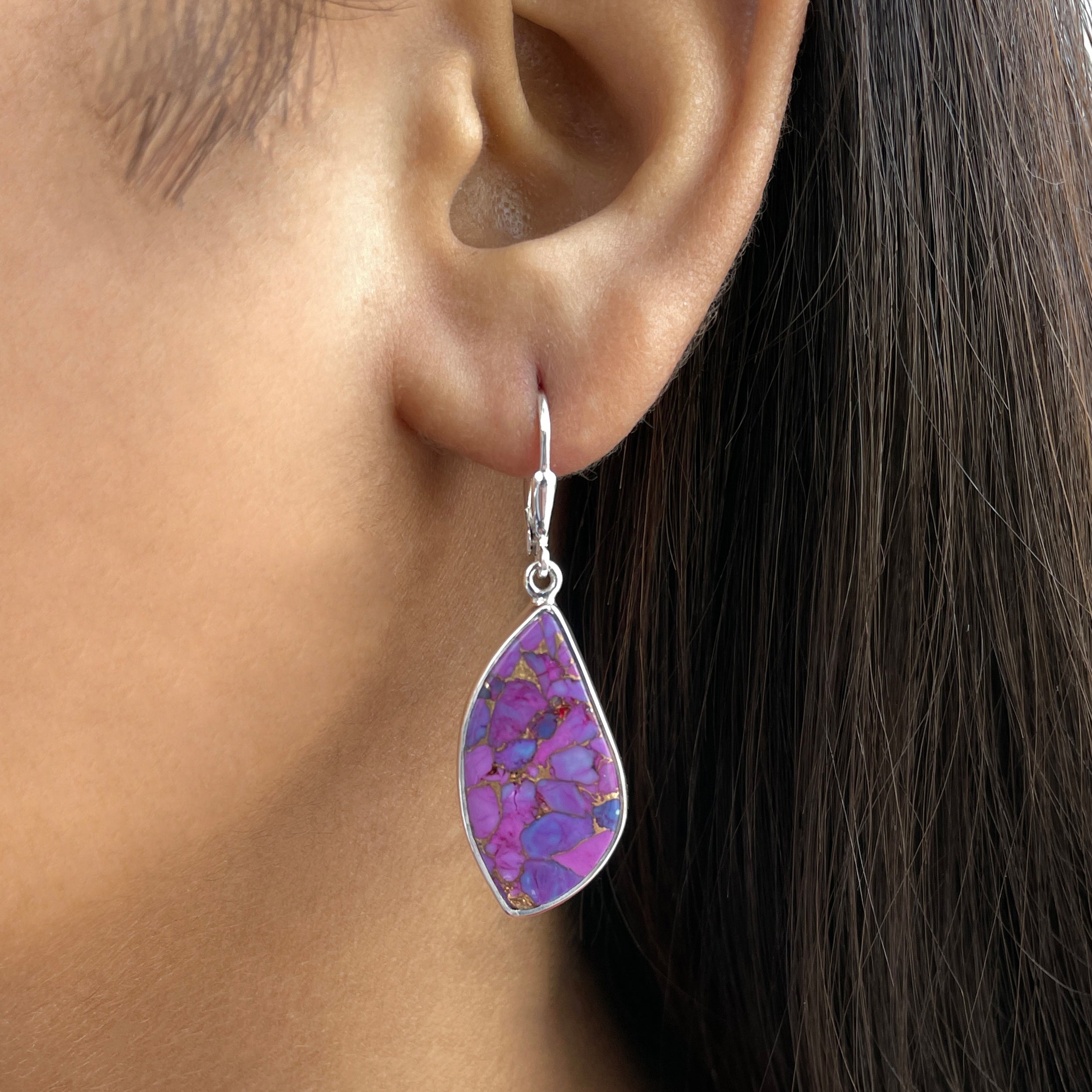 Purple Mojave Copper Turquoise Earring-(PCT-E-17.)