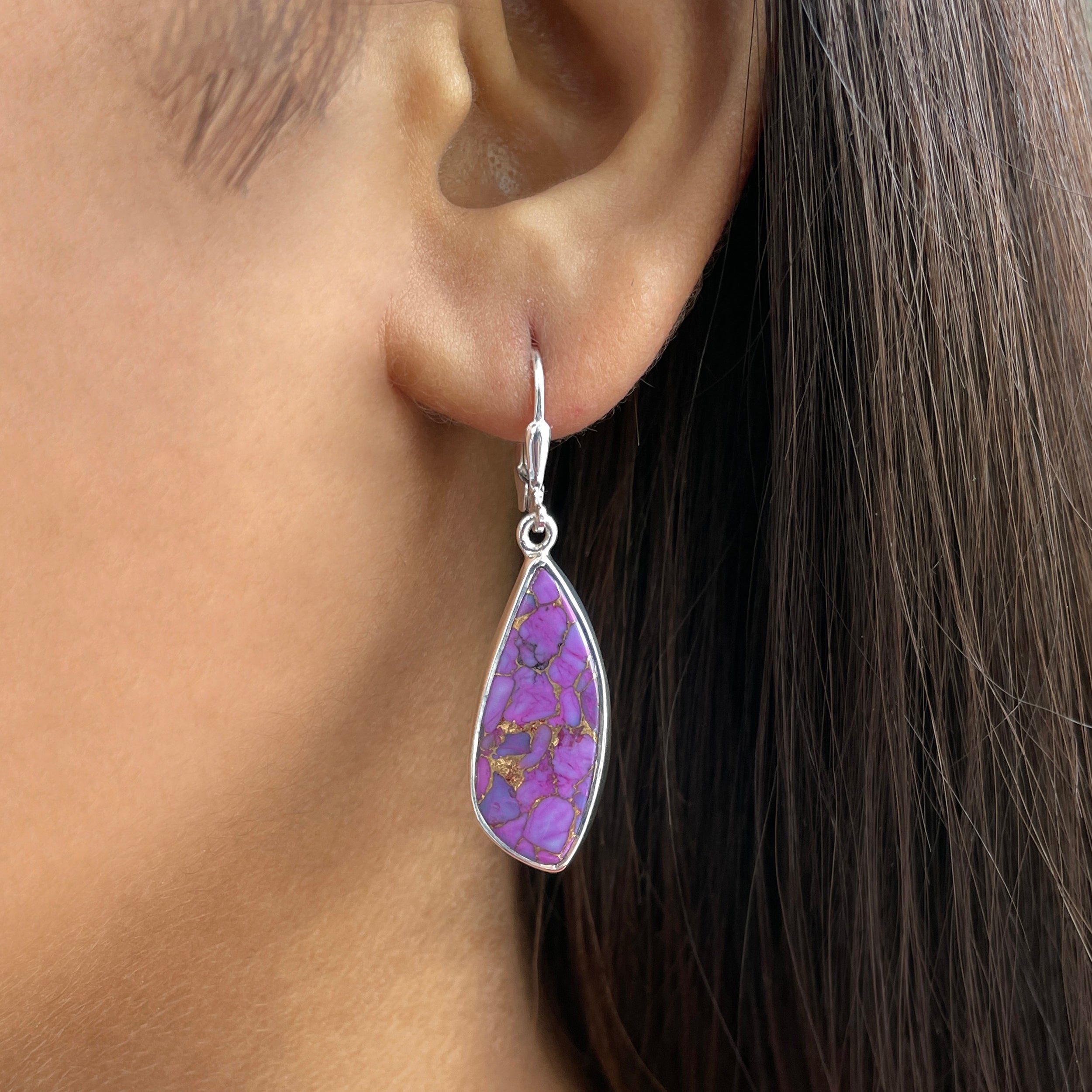 Purple Mojave Copper Turquoise Earring-(PCT-E-22.)
