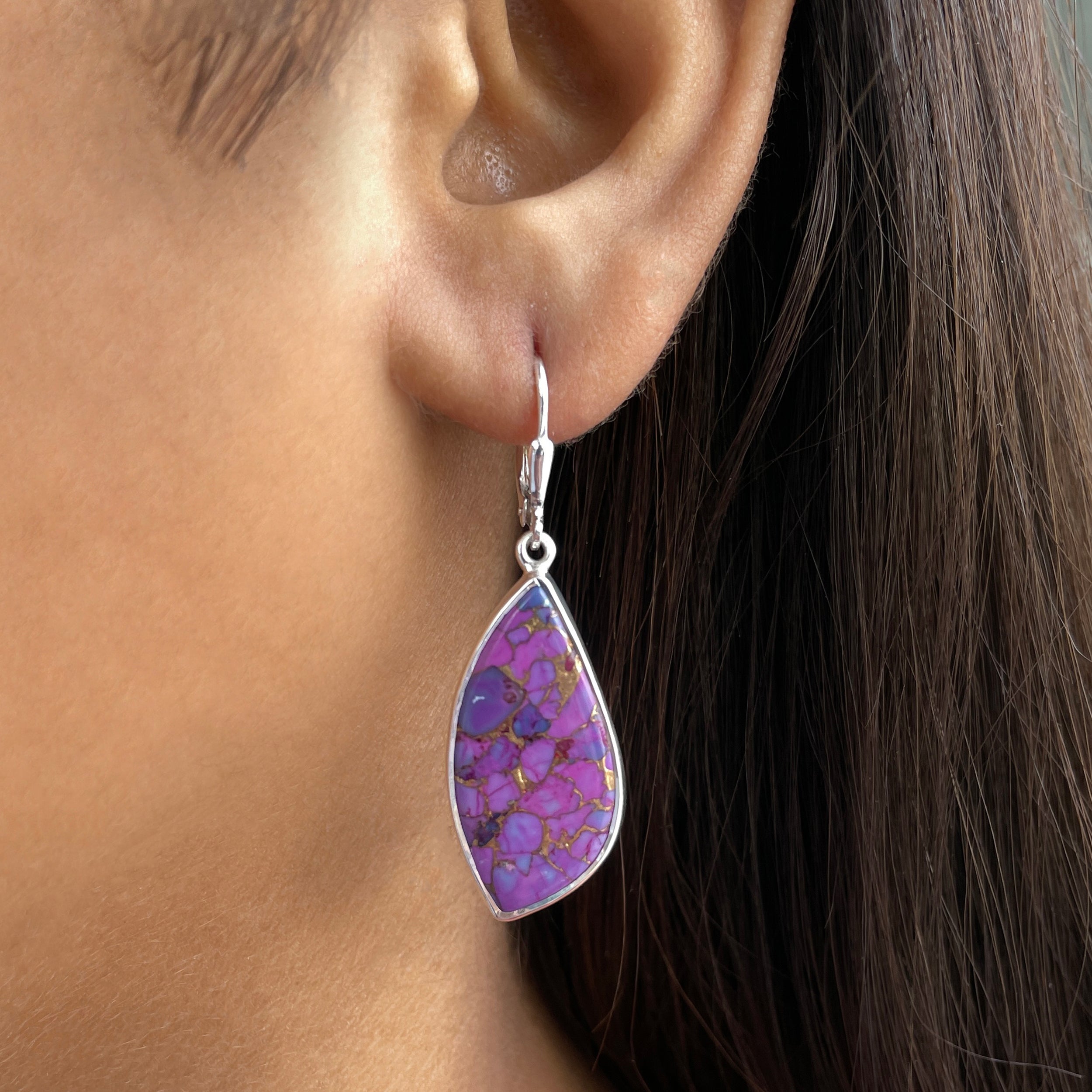 Purple Mojave Copper Turquoise Earring-(PCT-E-25.)