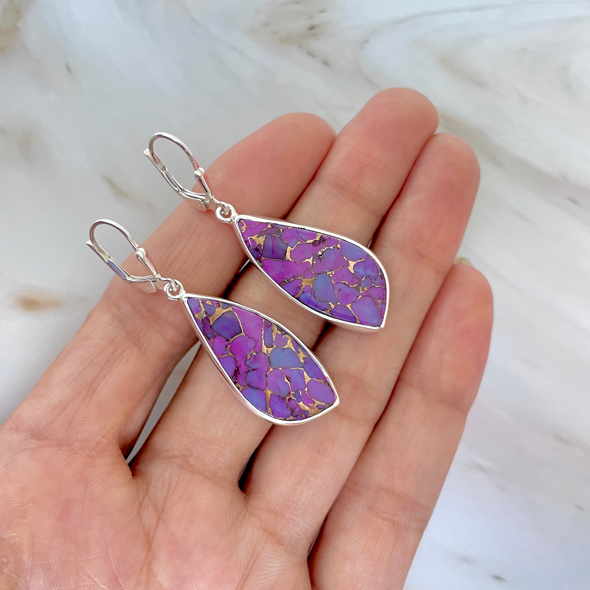 Purple Mojave Copper Turquoise Earring-(PCT-E-28.)