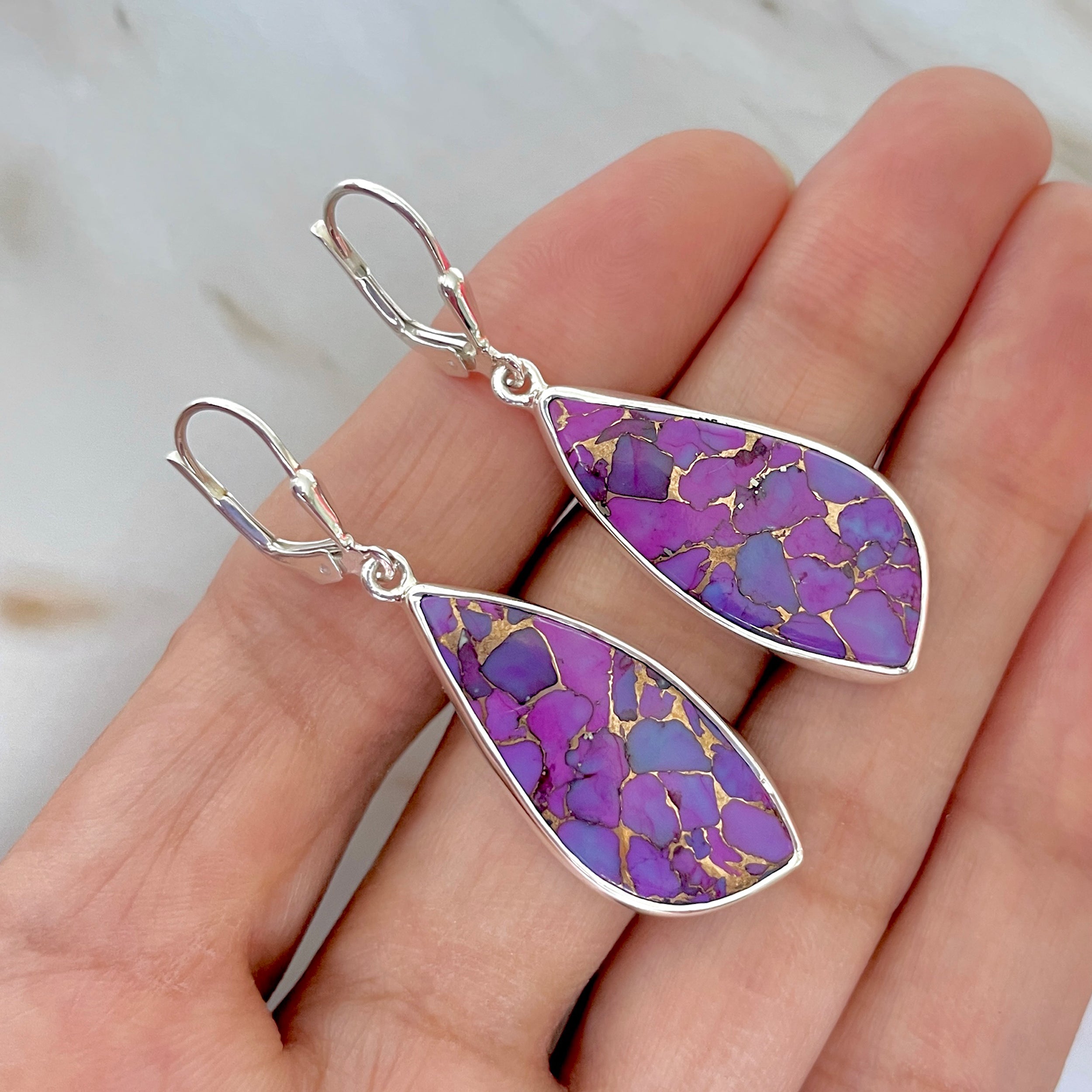 Purple Mojave Copper Turquoise Earring-(PCT-E-28.)