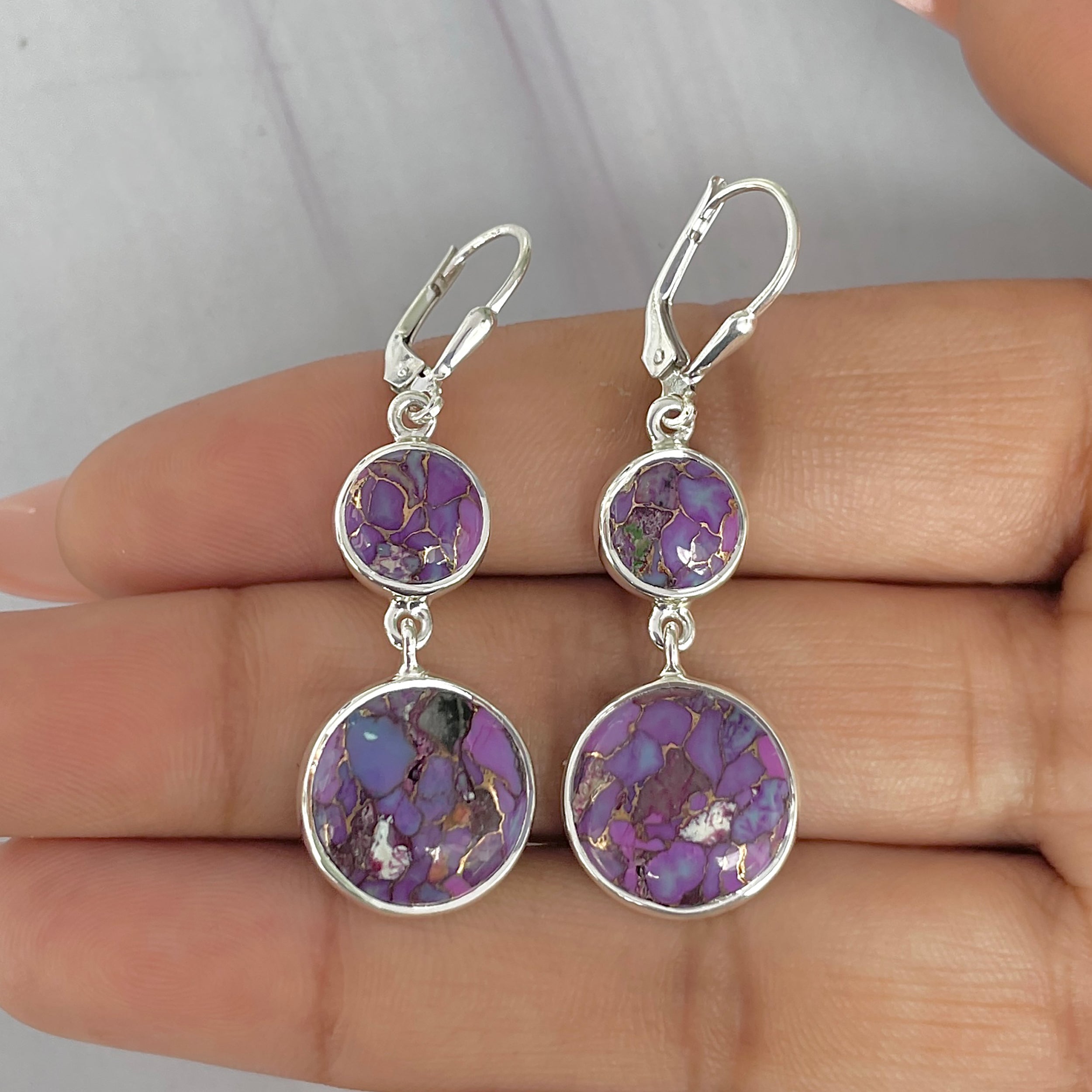 Purple Mojave Copper Turquoise Earring-(PCT-E-49.)