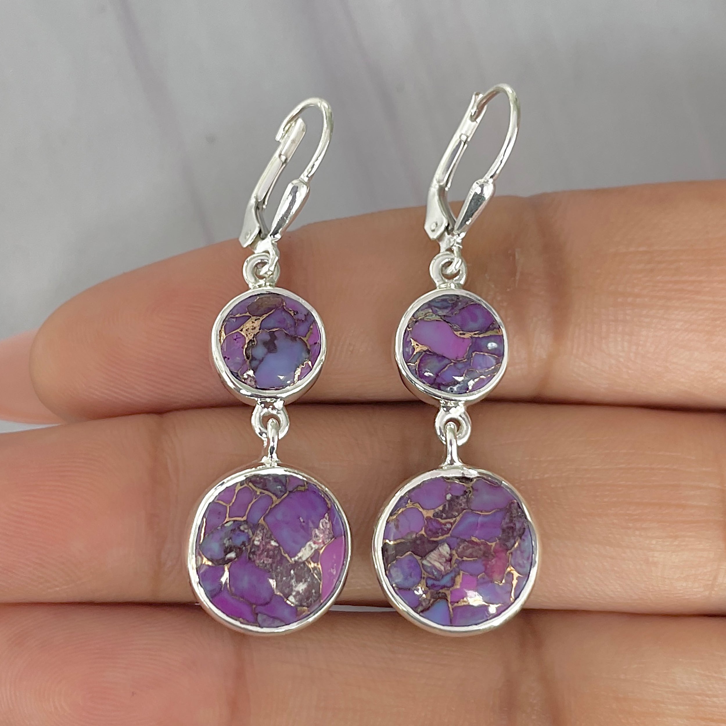 Purple Mojave Copper Turquoise Earring-(PCT-E-51.)