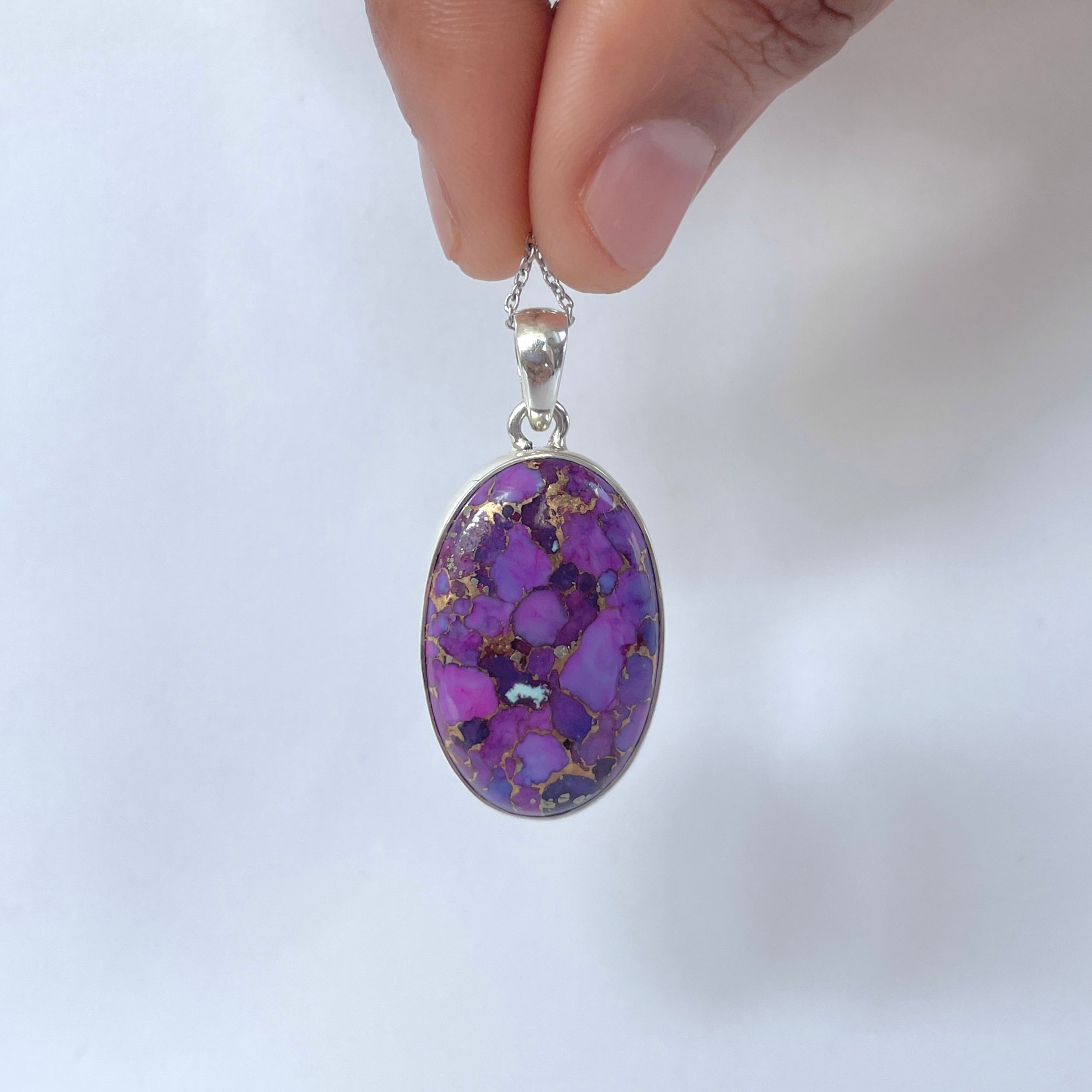 Purple Mojave Copper Turquoise Pendant-(PCT-P-1.)