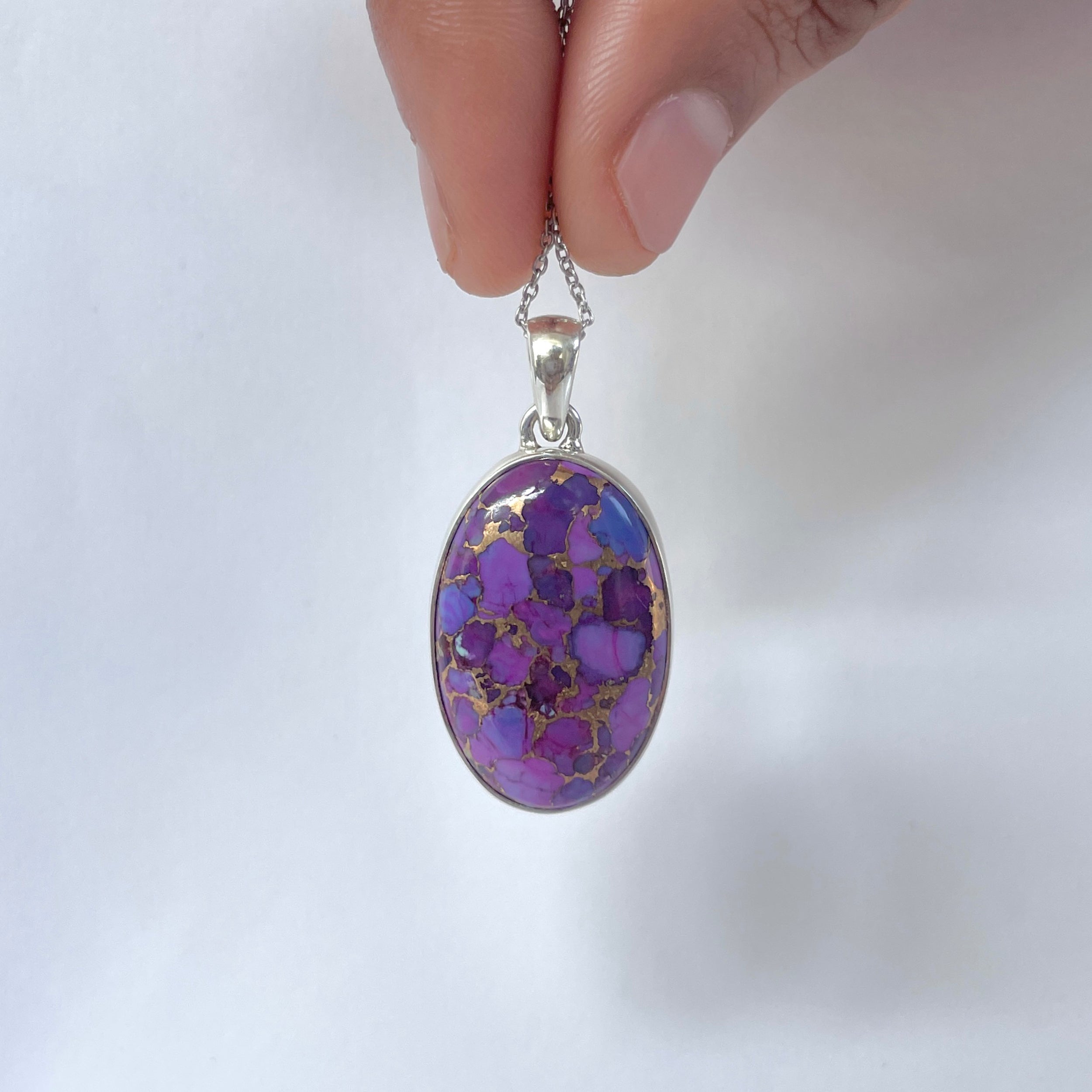 Purple Mojave Copper Turquoise Pendant-(PCT-P-2.)