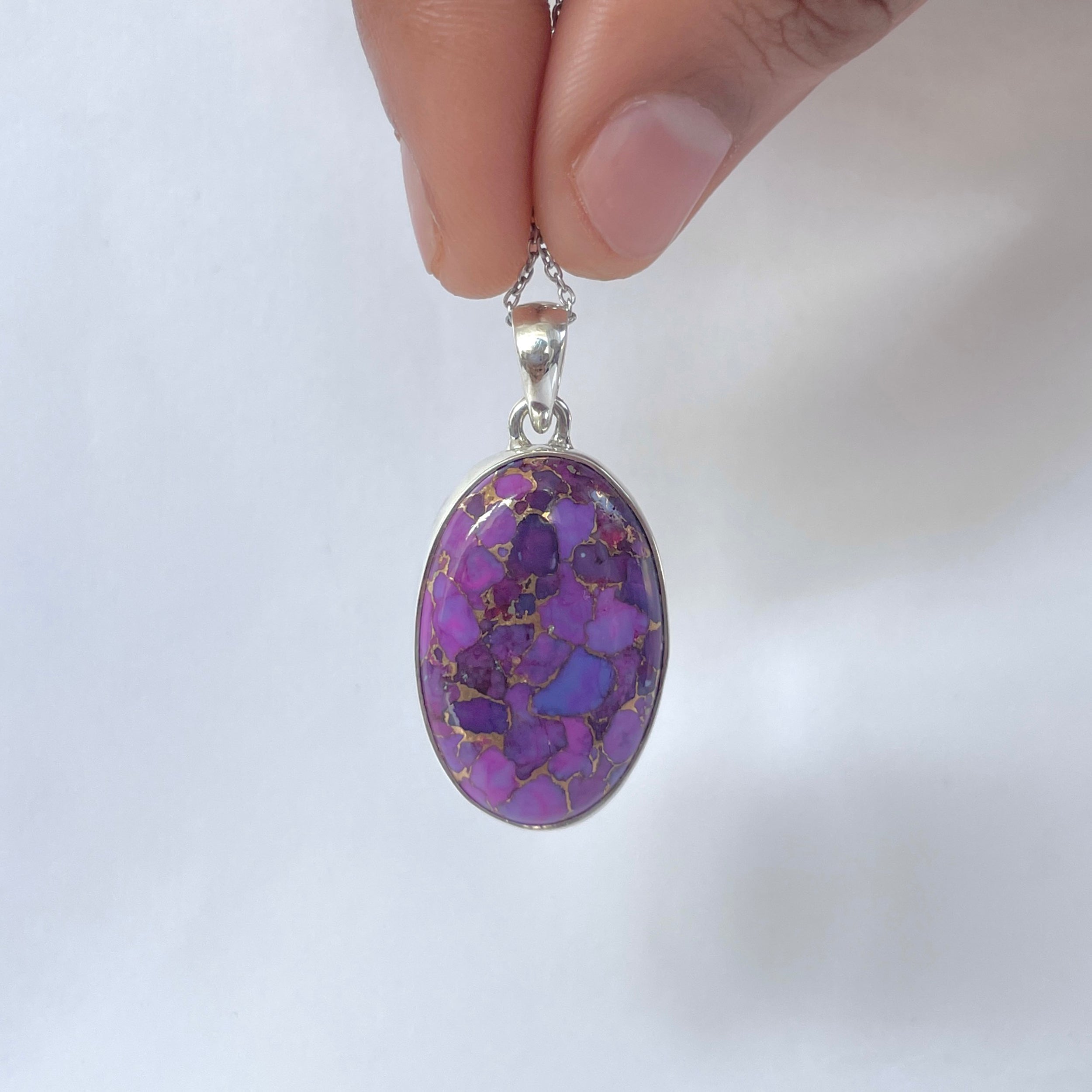 Purple Mojave Copper Turquoise Pendant-(PCT-P-4.)