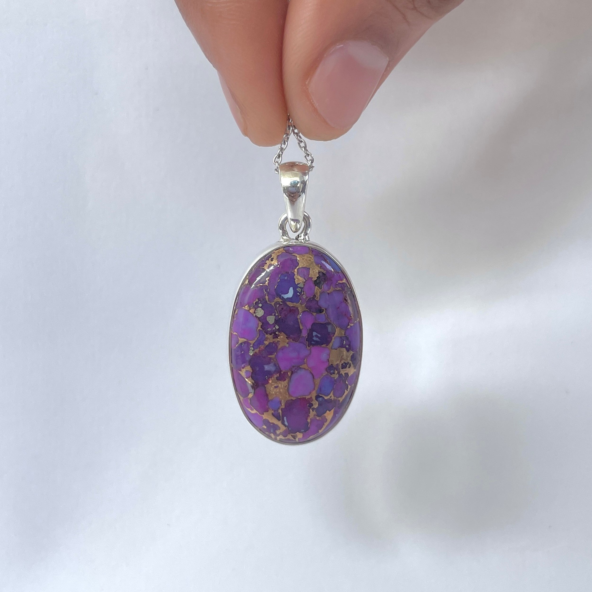 Purple Mojave Copper Turquoise Pendant-(PCT-P-5.)