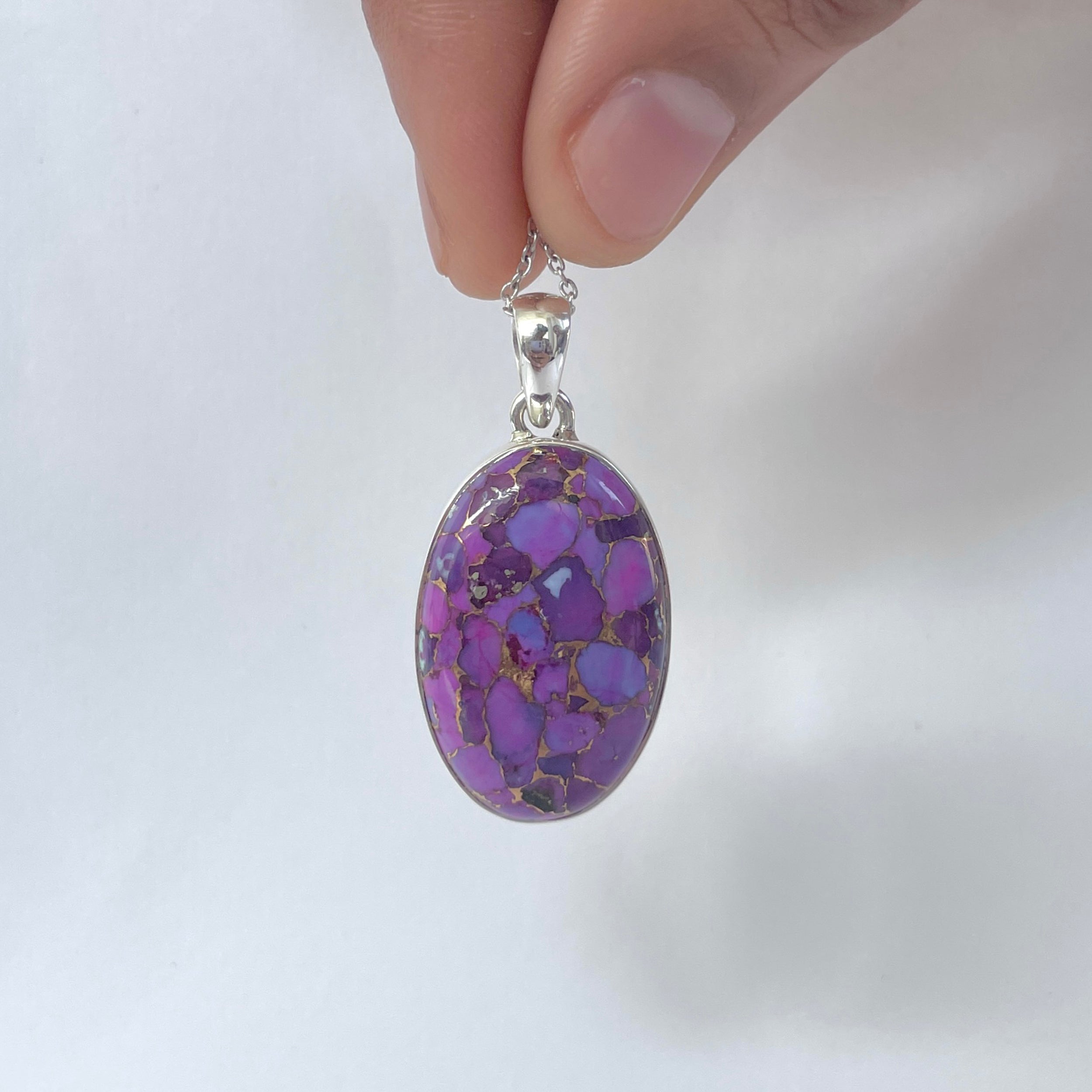 Purple Mojave Copper Turquoise Pendant-(PCT-P-6.)