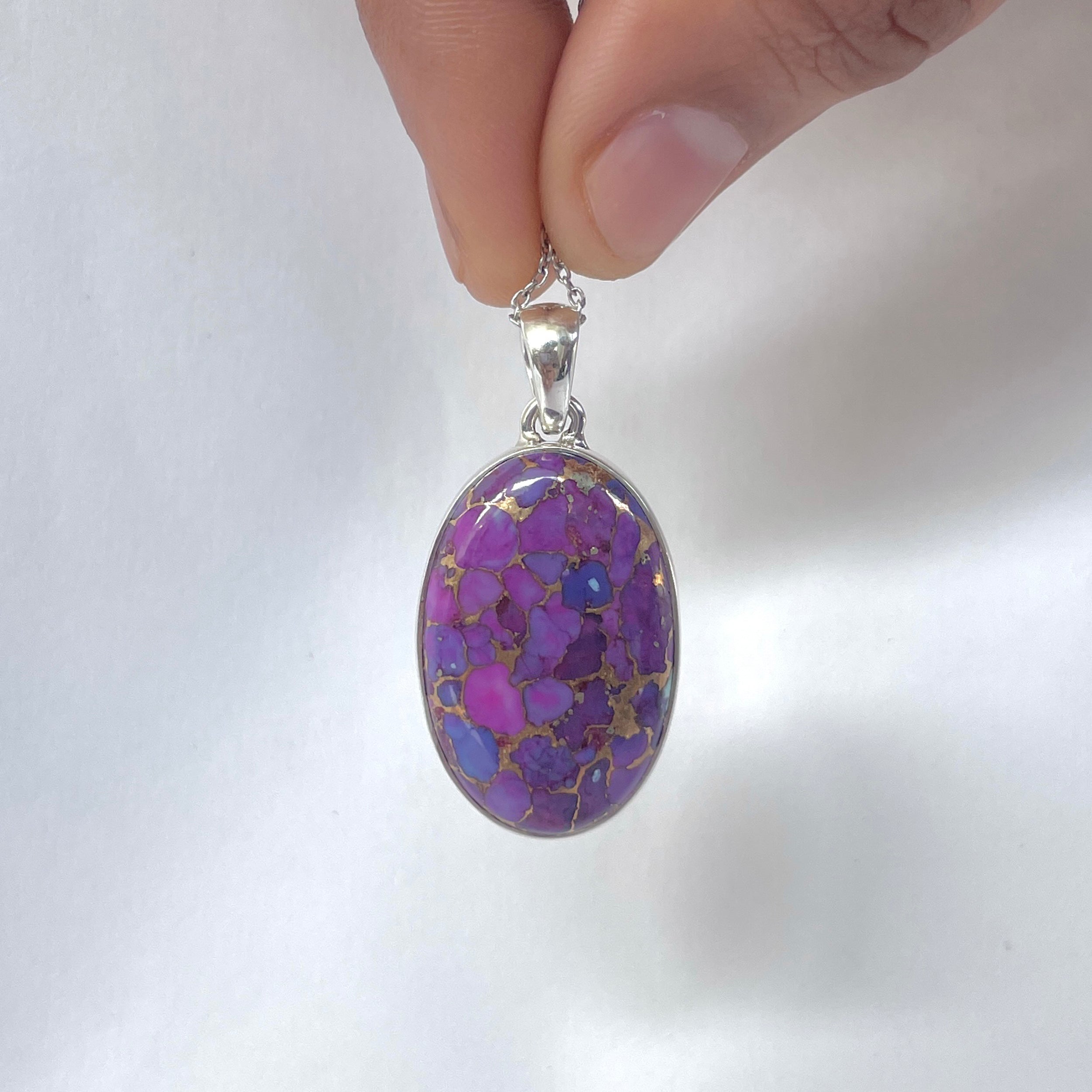 Purple Mojave Copper Turquoise Pendant-(PCT-P-7.)
