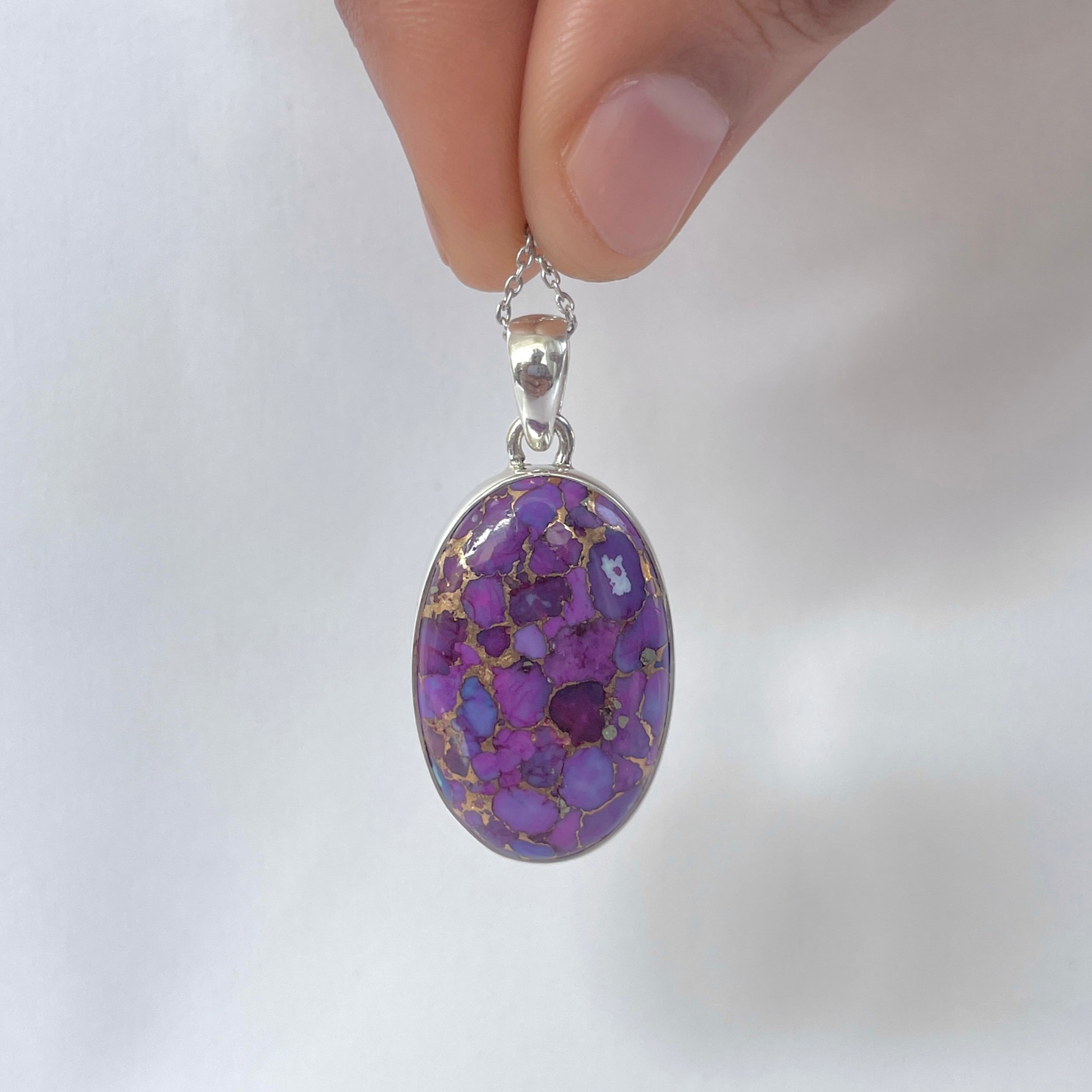 Purple Mojave Copper Turquoise Pendant-(PCT-P-9.)