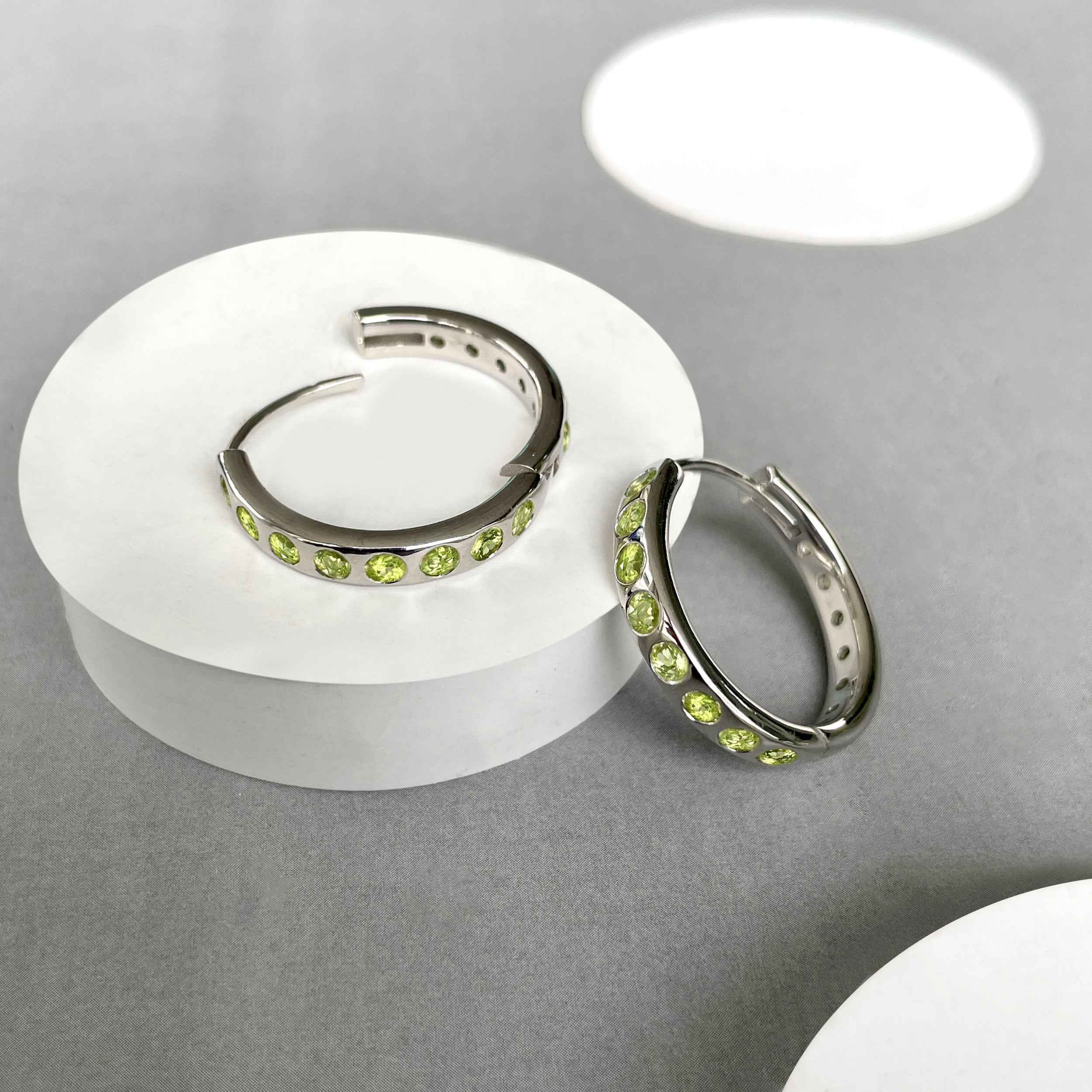 Peridot Hoop Earring-(PER-SE-1277.)
