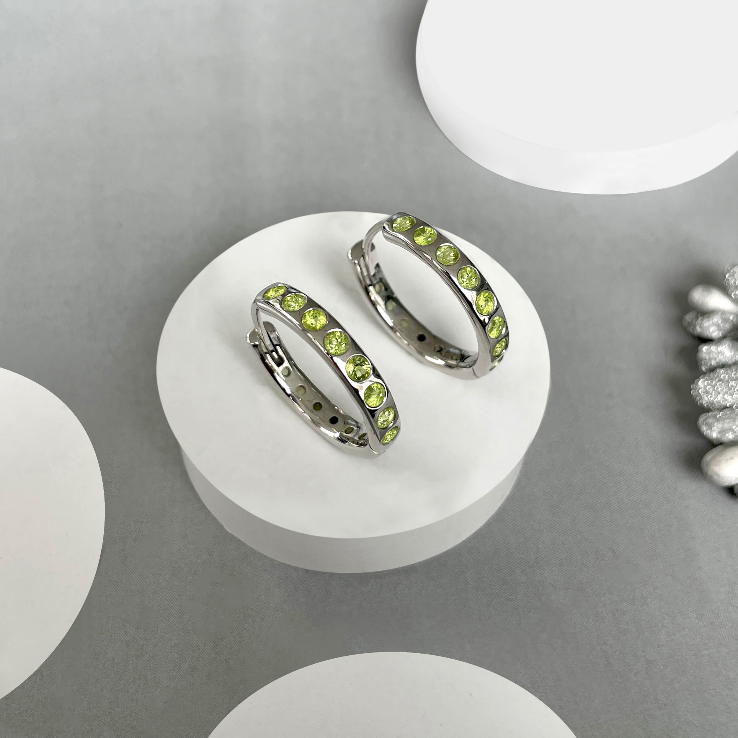Peridot Hoop Earring-(PER-SE-1277.)