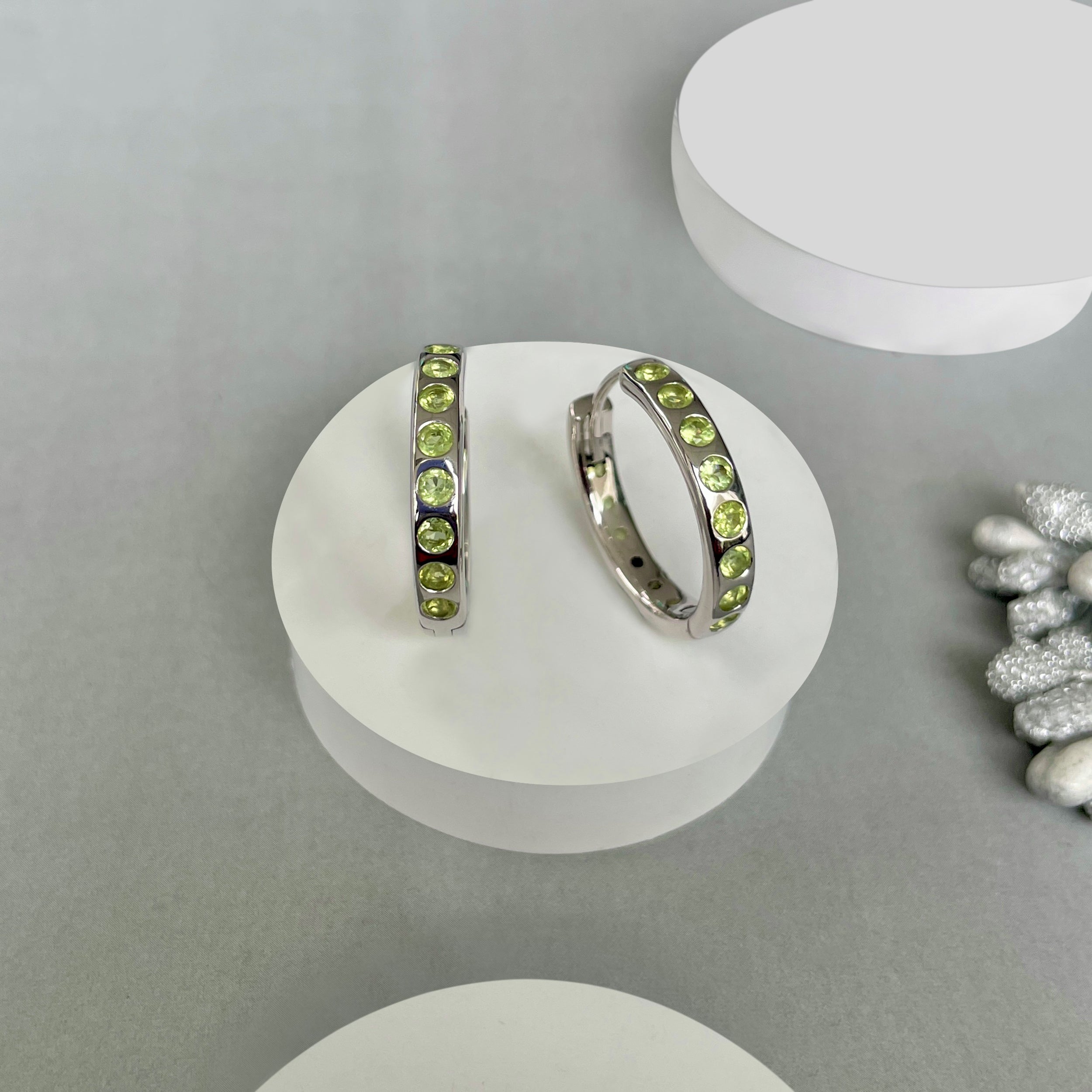 Peridot Hoop Earring-(PER-SE-1277.)