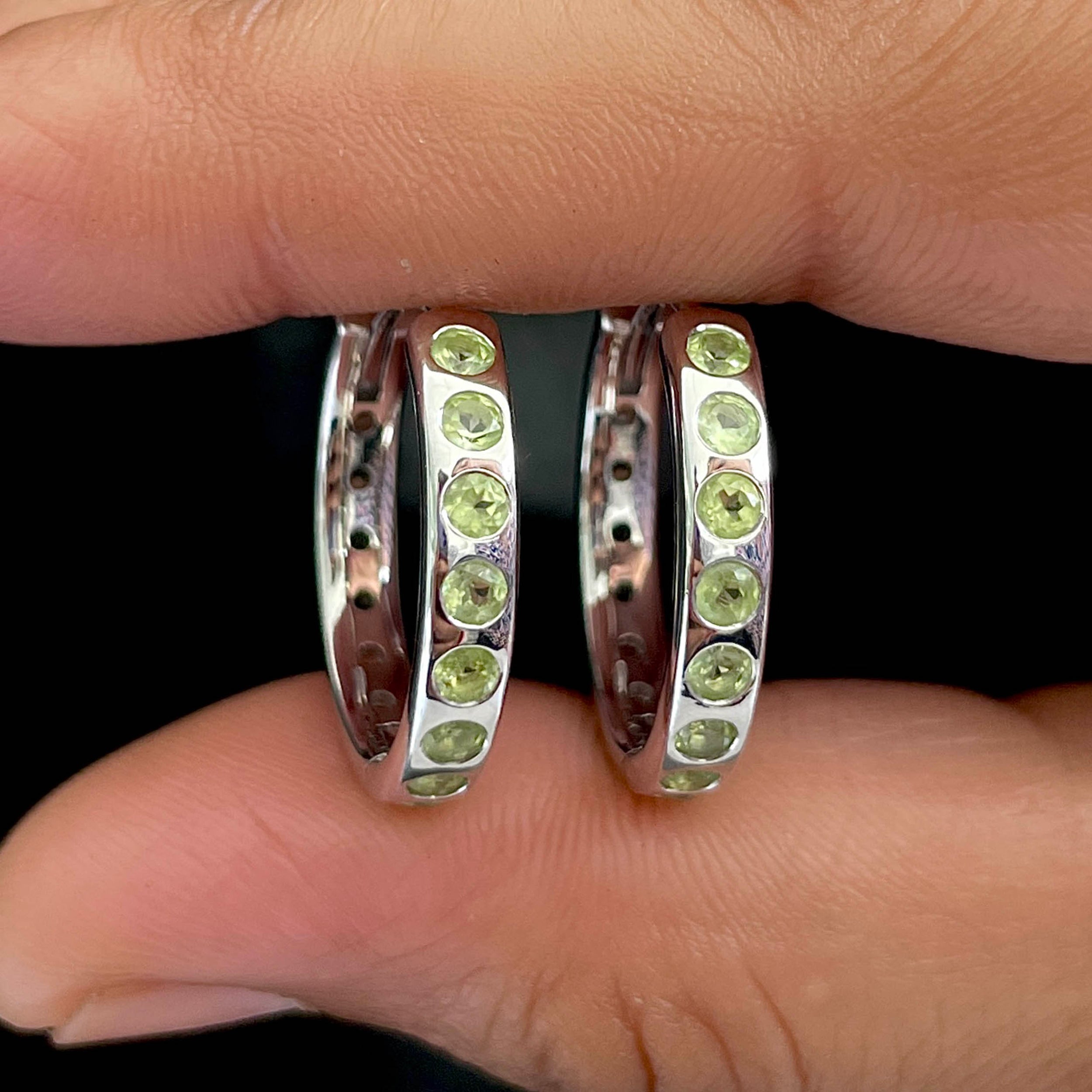 Peridot Hoop Earring-(PER-SE-1277.)