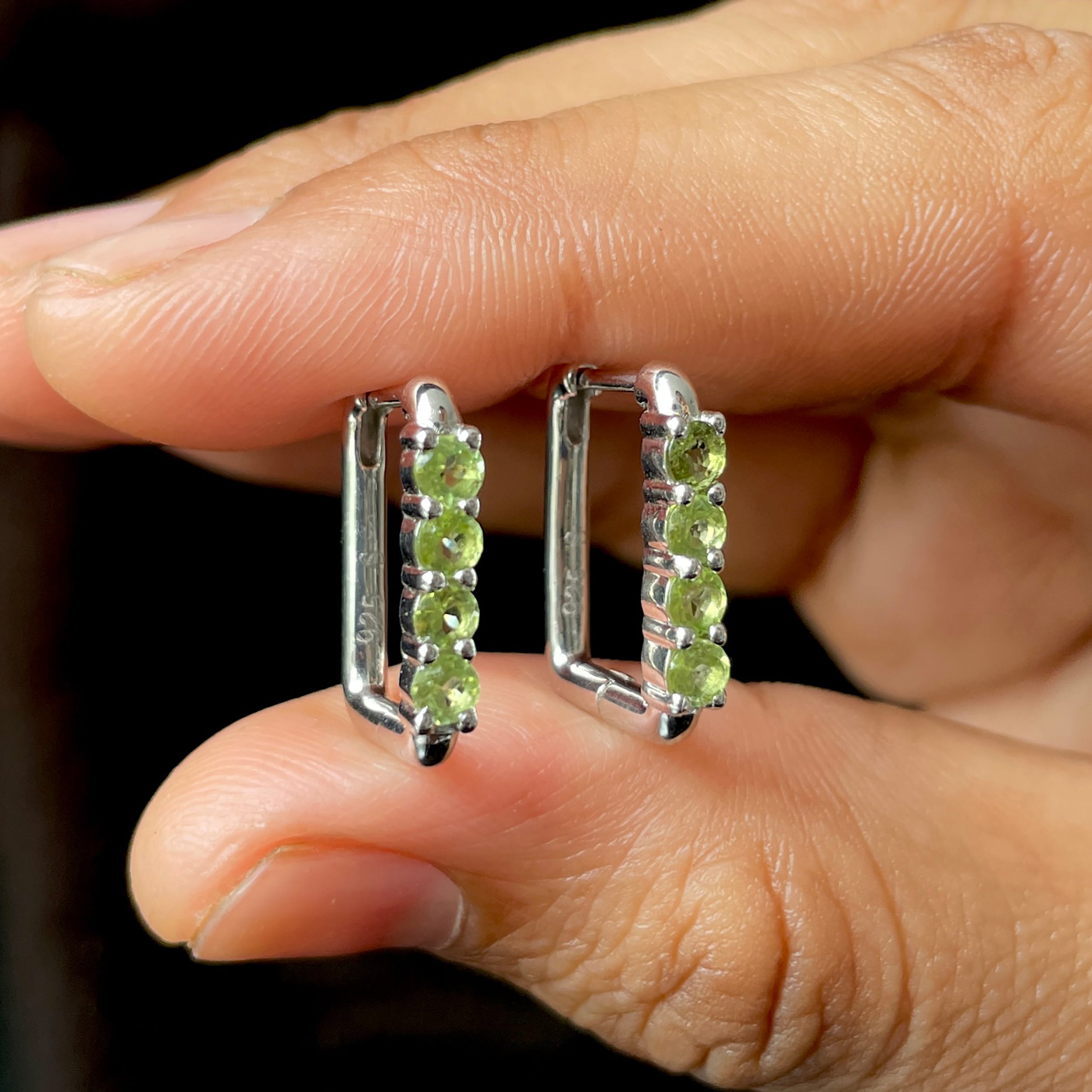 Peridot Hoop Earring-(PER-SE-1281.)