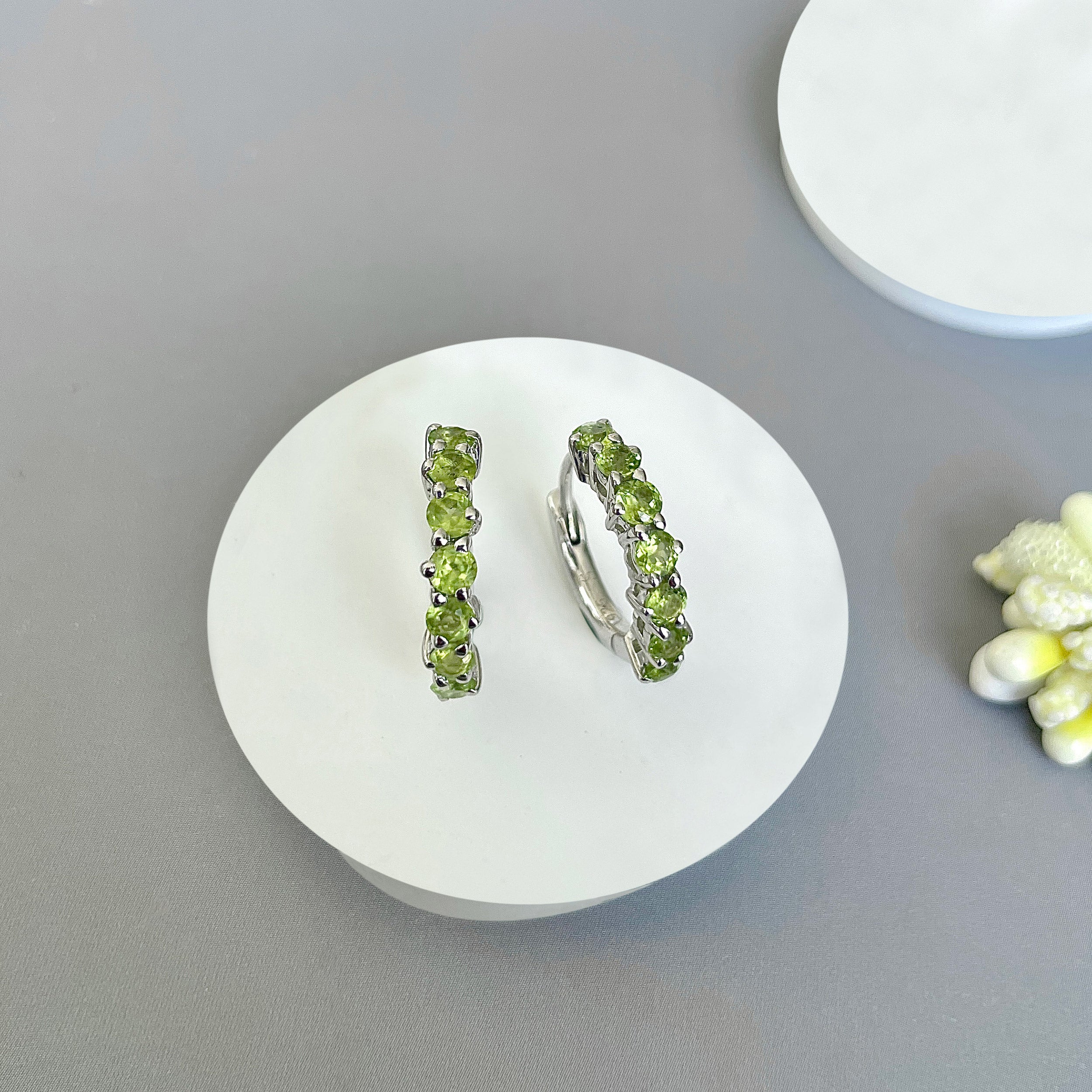 Peridot Hoop Earring-(PER-SE-1473.)