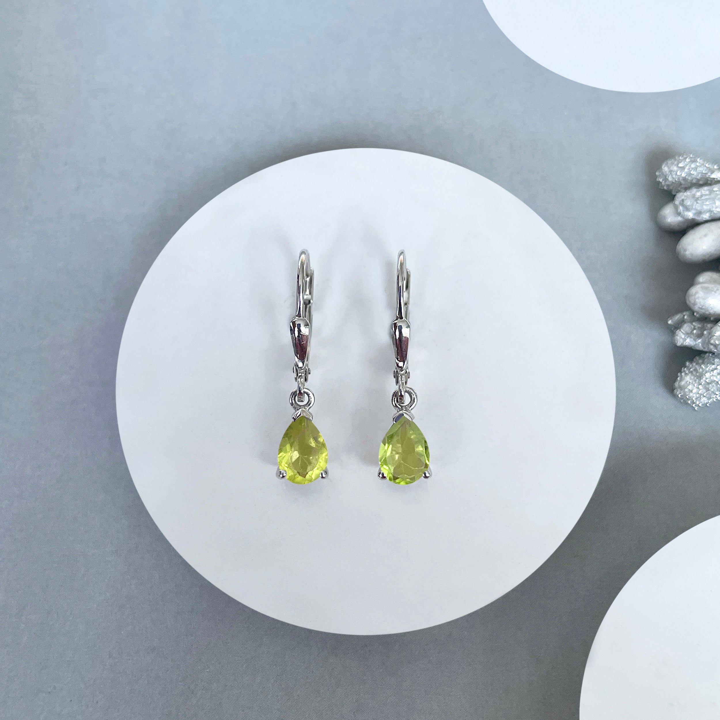 Peridot Leverback Earring-(PER-SE-676.)