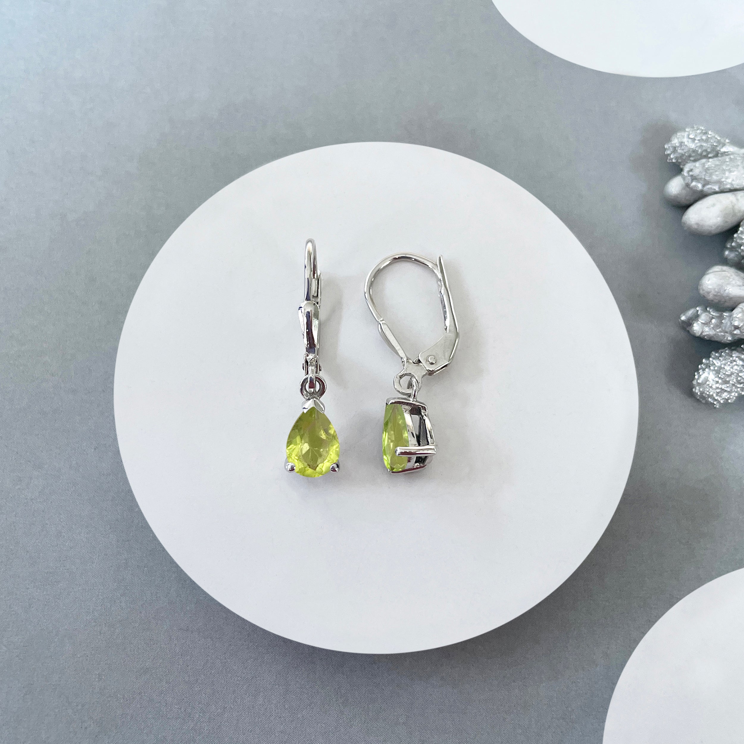 Peridot Leverback Earring-(PER-SE-676.)