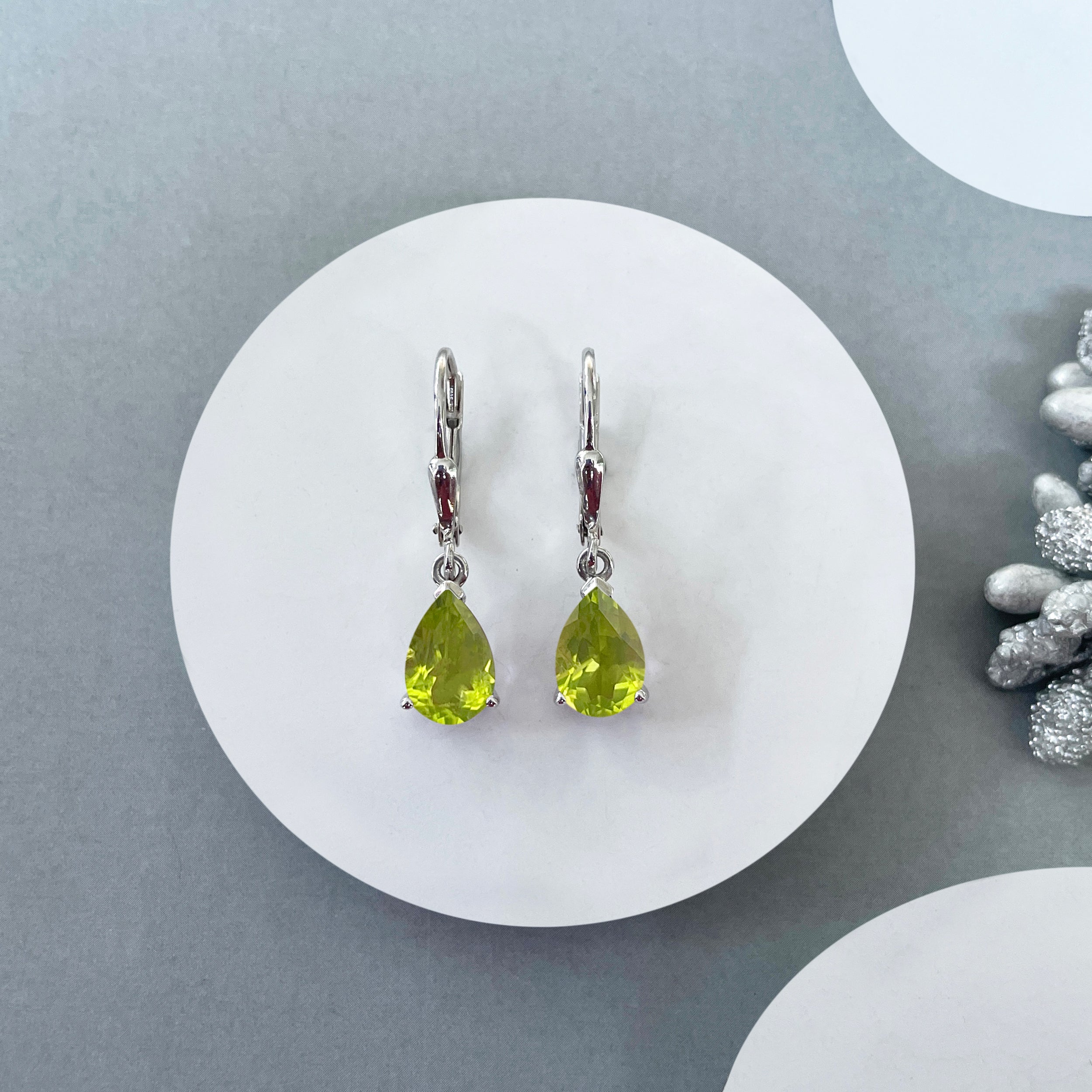 Peridot Leverback Earring-(PER-SE-677.)