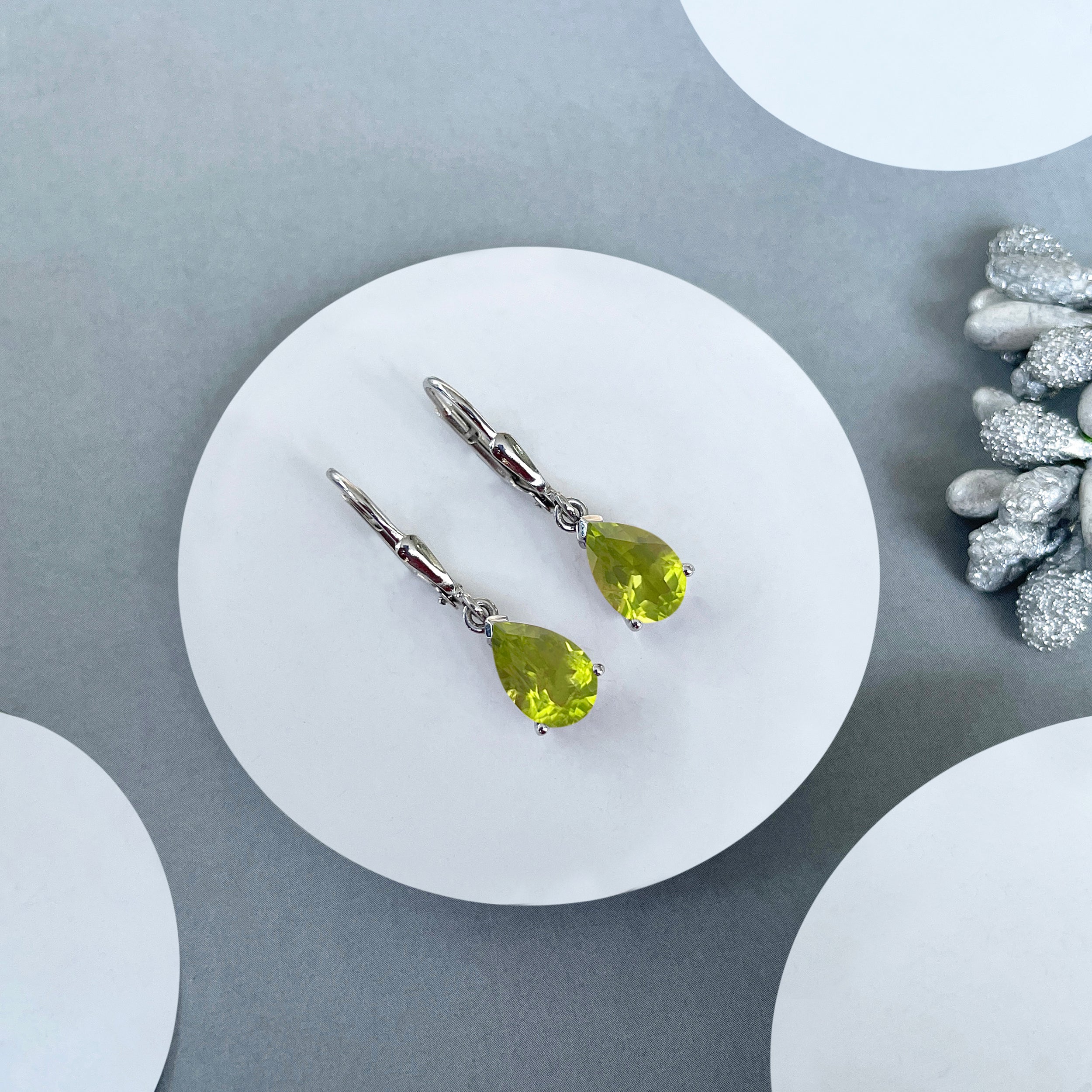 Peridot Leverback Earring-(PER-SE-677.)