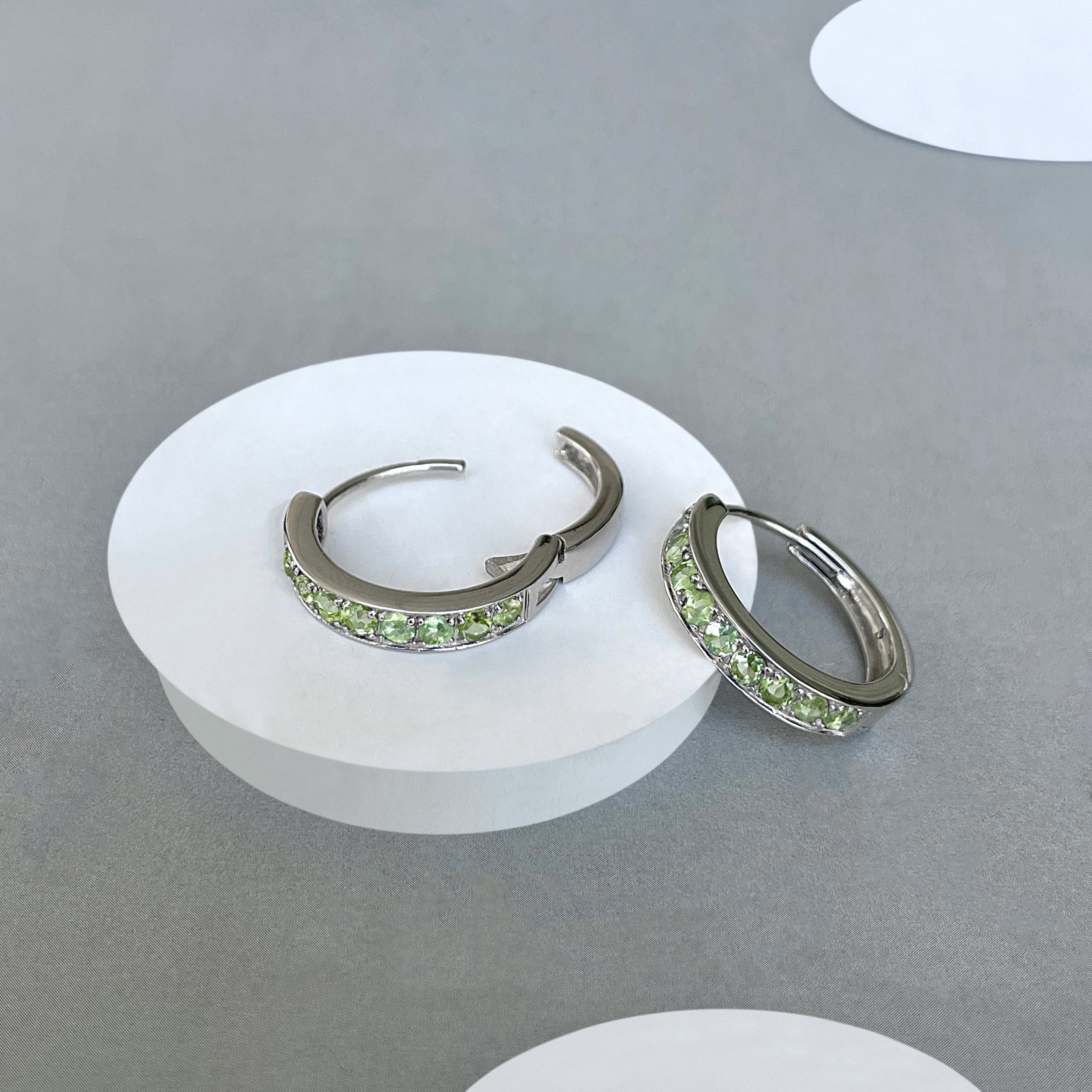 Peridot Hoop Earring-(PER-SE-970.)