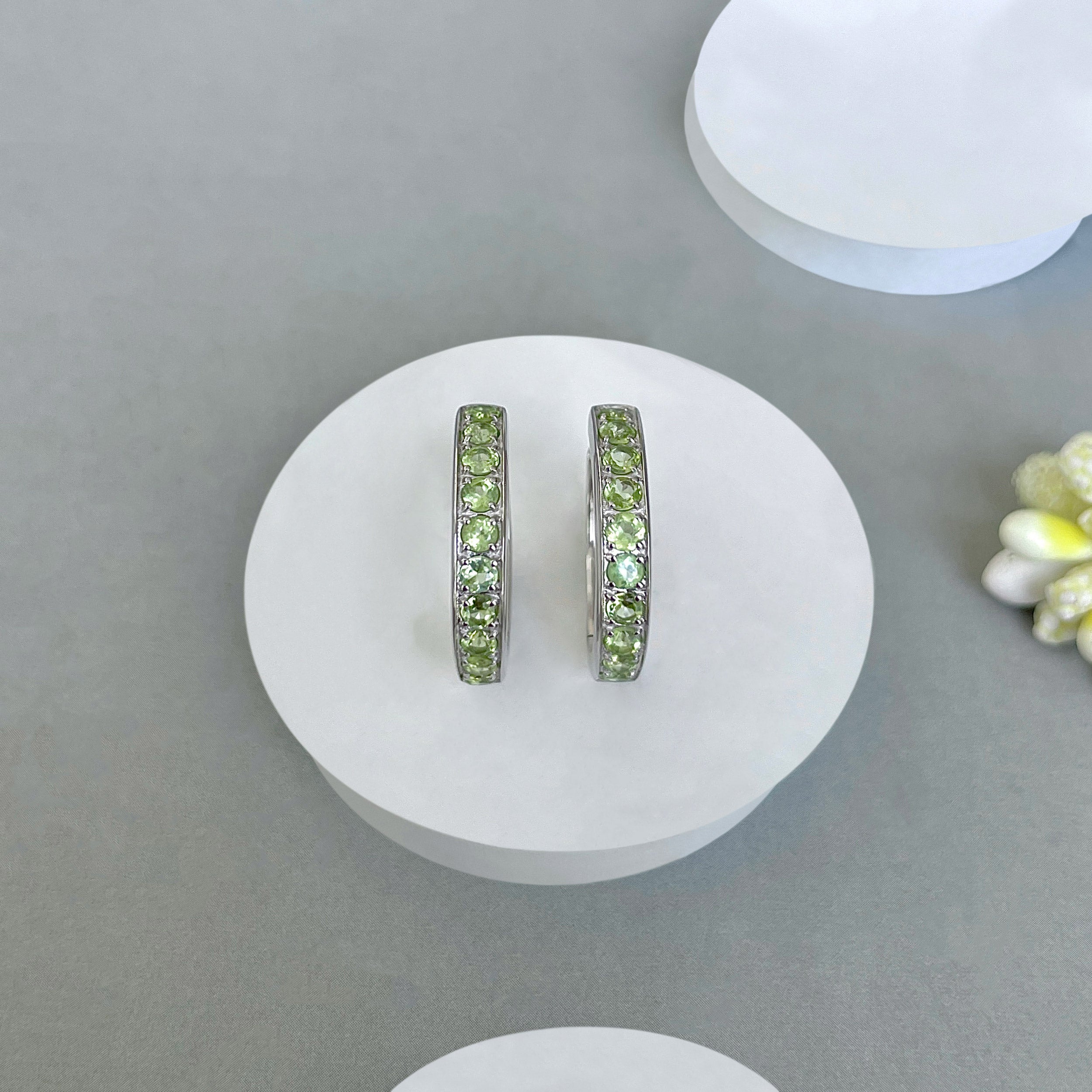 Peridot Hoop Earring-(PER-SE-970.)